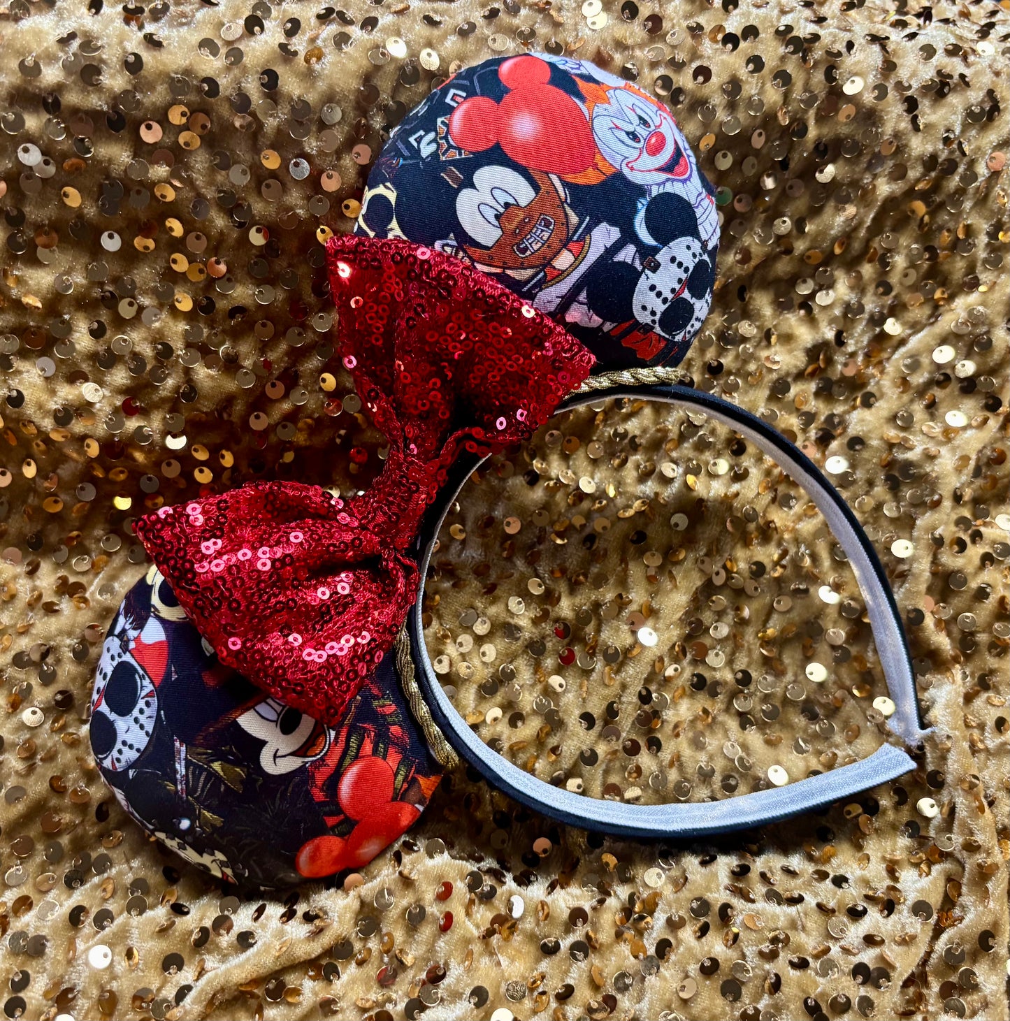 Horror Toons Mouse Ears - Halloween Villain Theme Park Headband