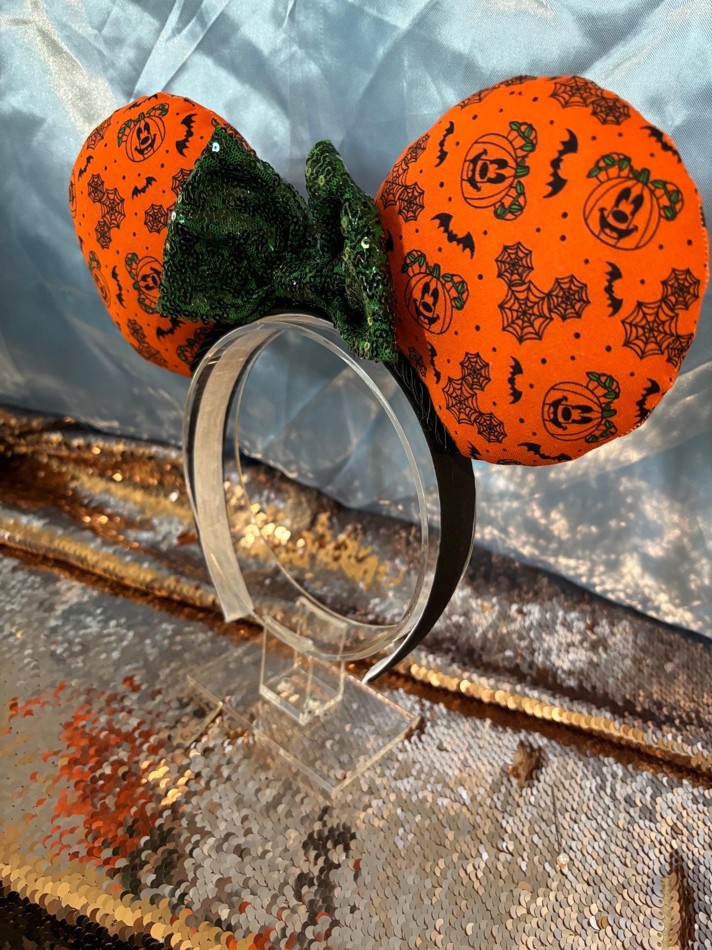 Boo to You Mouse Ears – Handmade Disney Halloween Headband with Black Twisted Trim
