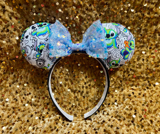 Neon Stitch Mouse Ears – Handmade Disney-Inspired Headband