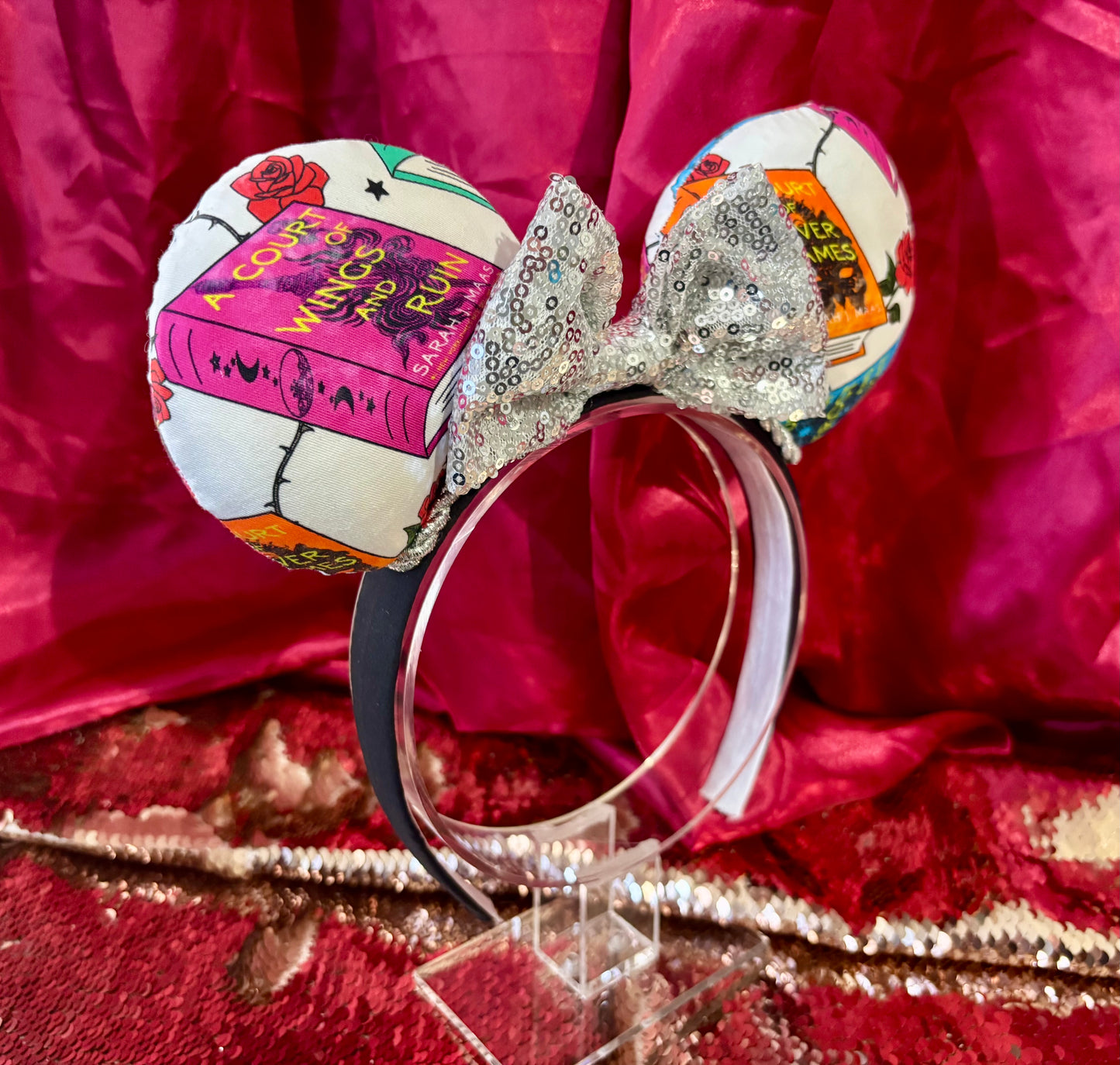 ACOTAR Inspired Mouse Ears | Handmade A Court of Thorns and Roses Disney Headband with Sequin Bow