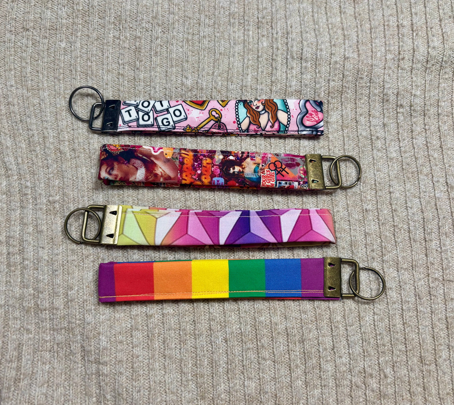 Chappell Roan Inspired Keychain Wristlet Bundle | 4-Pack Pride Set | Handmade & Ready to Ship