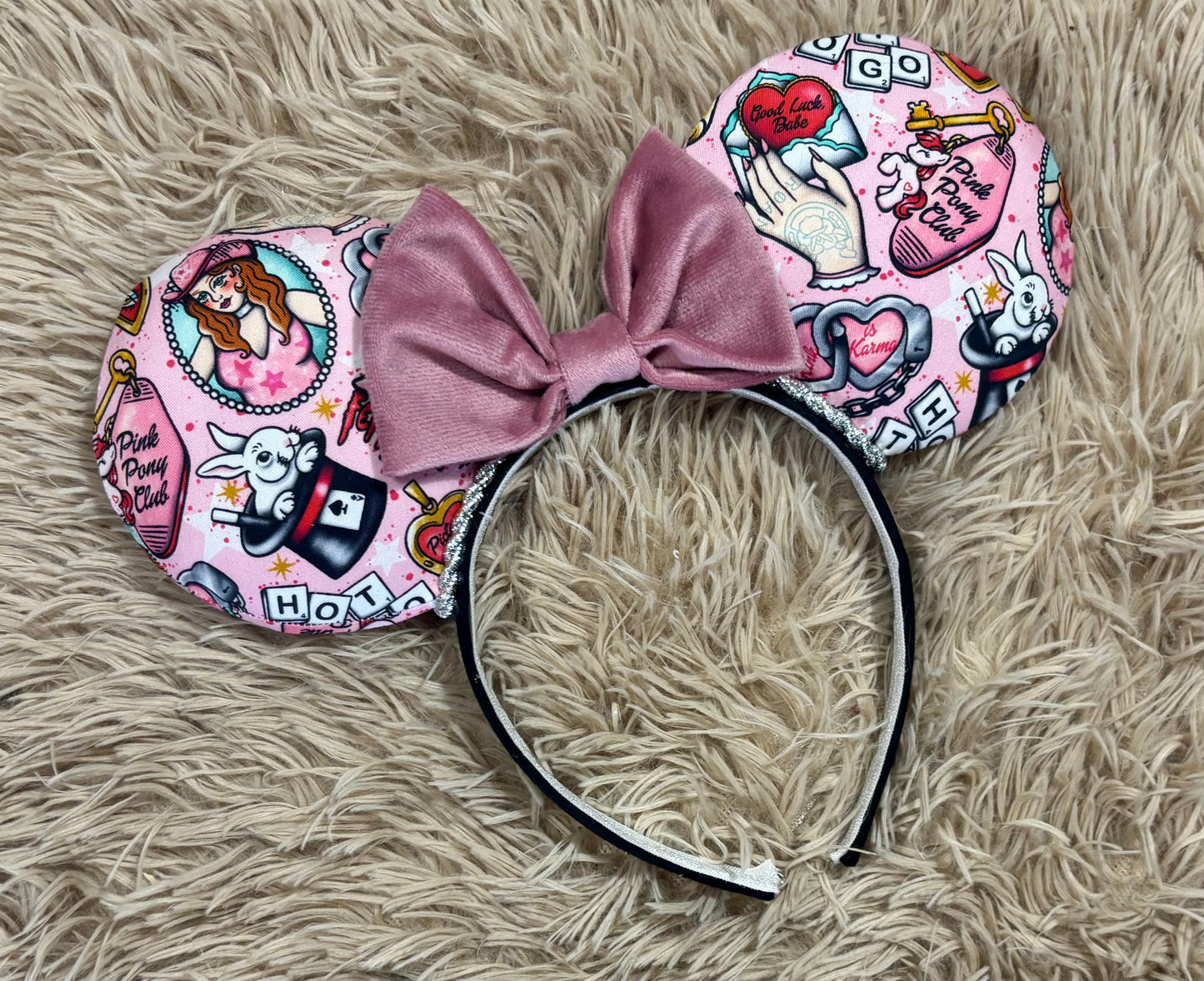 Pink Pony Ear Headband