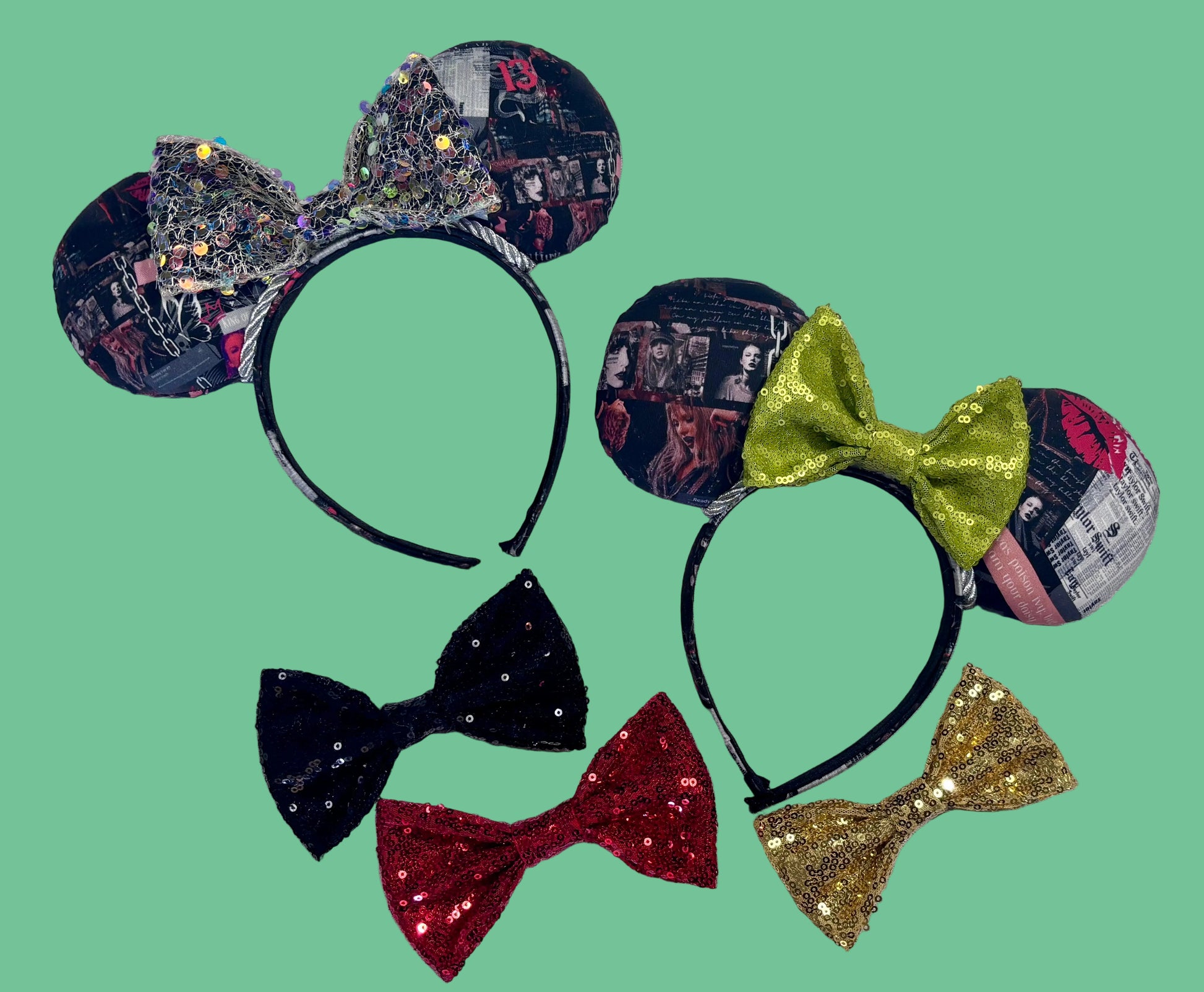 the last two sets left of this design shown with all the bow options. 