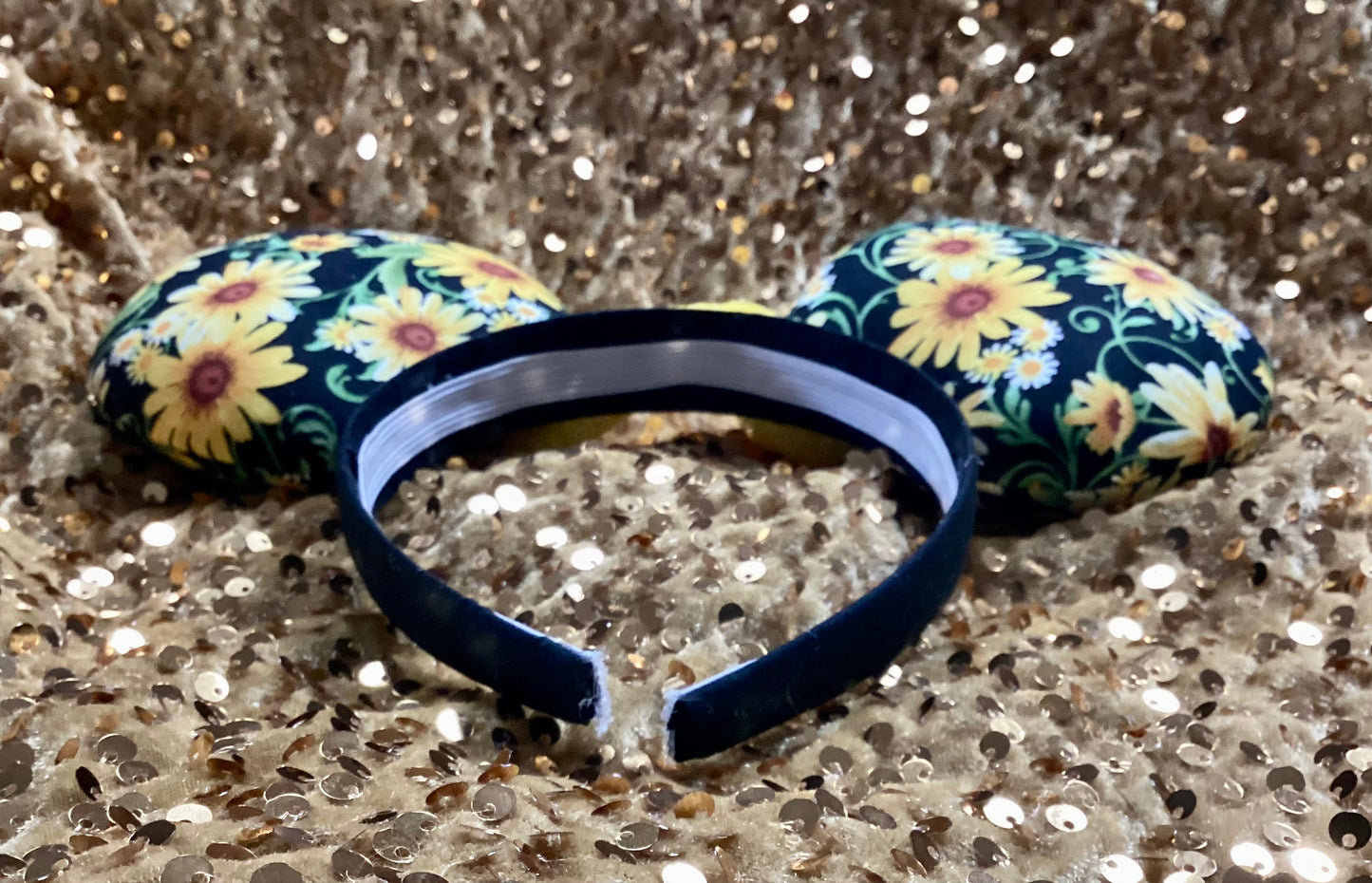 Yellow Flowers Mouse Ears - Floral Mickey Ears Headband