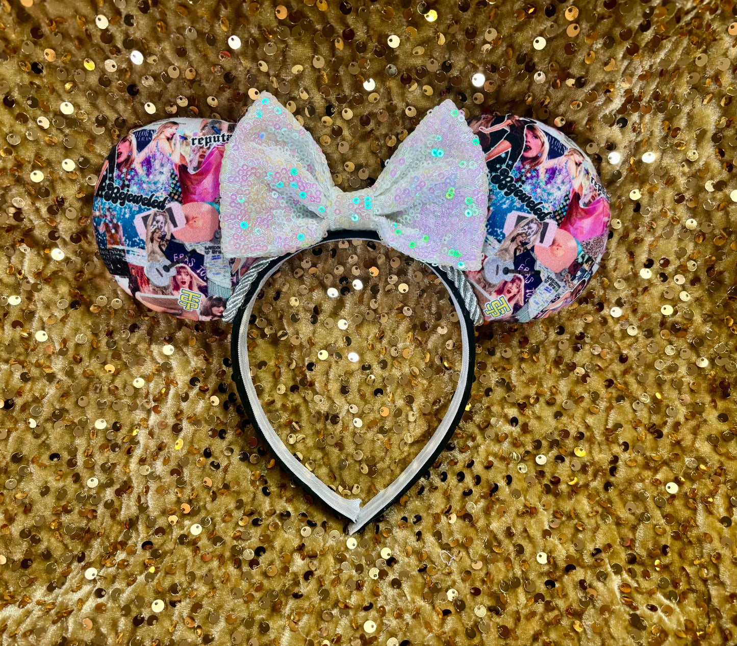 Bejeweled Mouse Ears Headband | Taylor Swift Inspired | Sparkly Swiftie Theme Park Ears | Ready to Ship
