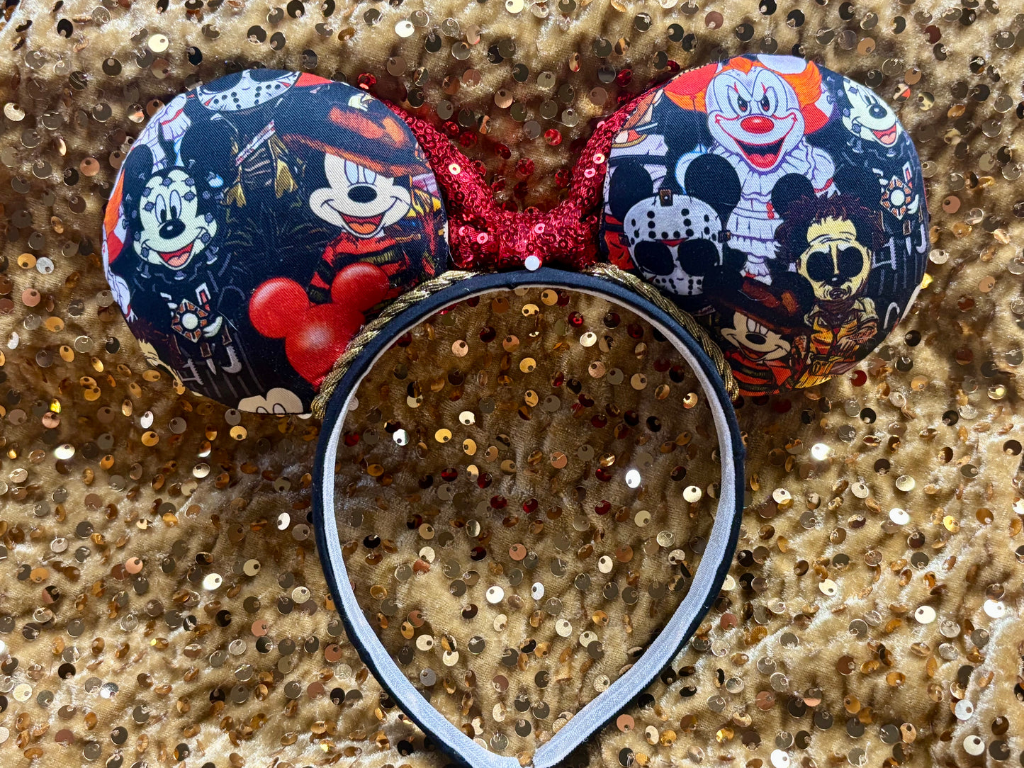 Horror Toons Mouse Ears - Halloween Villain Theme Park Headband