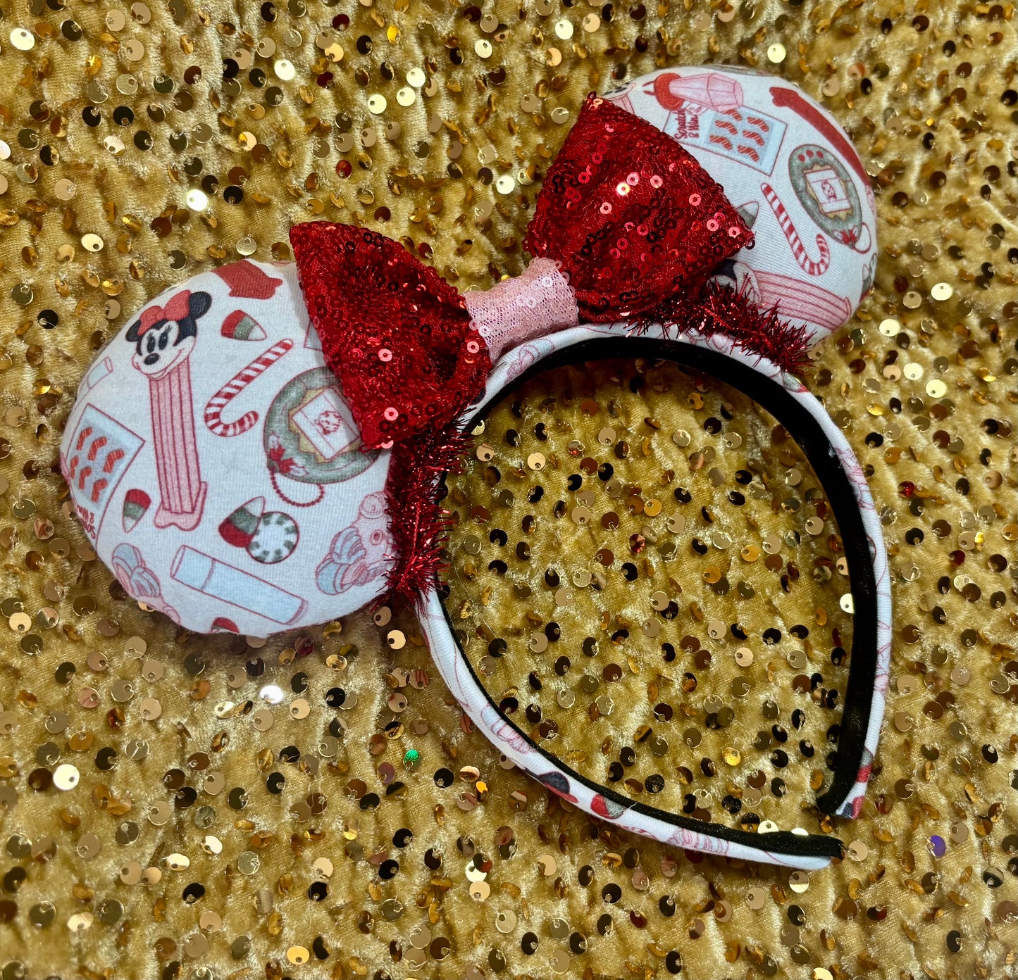 Christmas Stocking Stuffer Mouse Ears – Handmade Holiday Headband