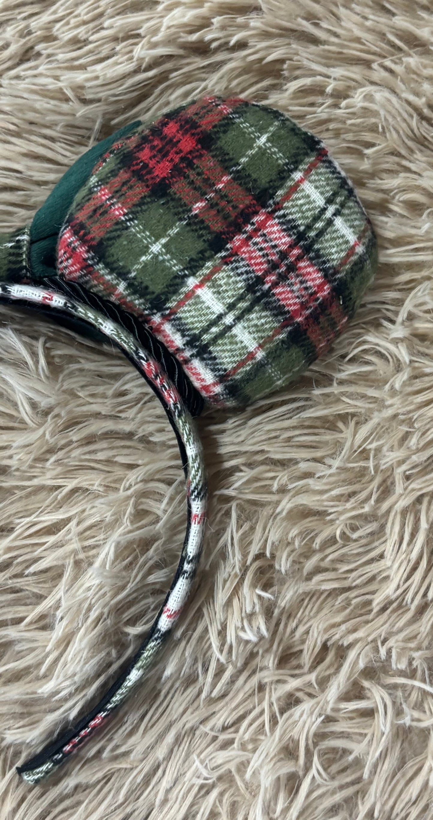 Plaid & Pine Green Ears