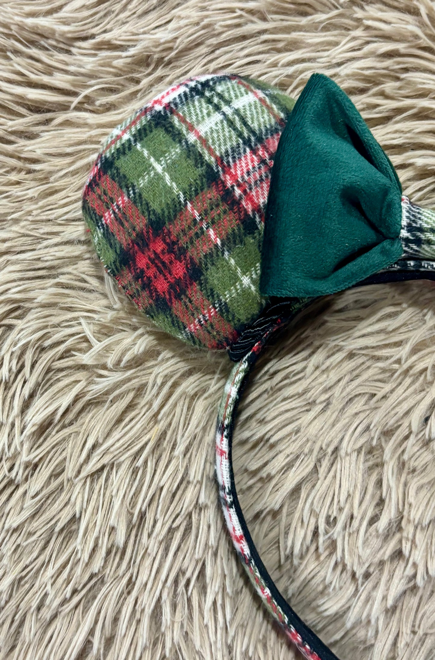 Plaid & Pine Green Ears