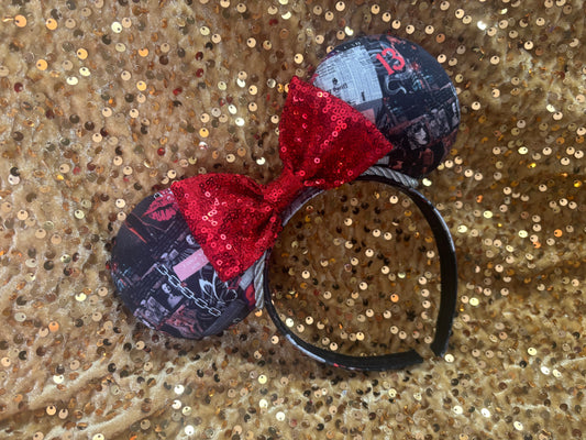 Getaway Car Mouse Ears – Taylor Swift Reputation Inspired Handmade Disney Headband | Red Sequin Bow