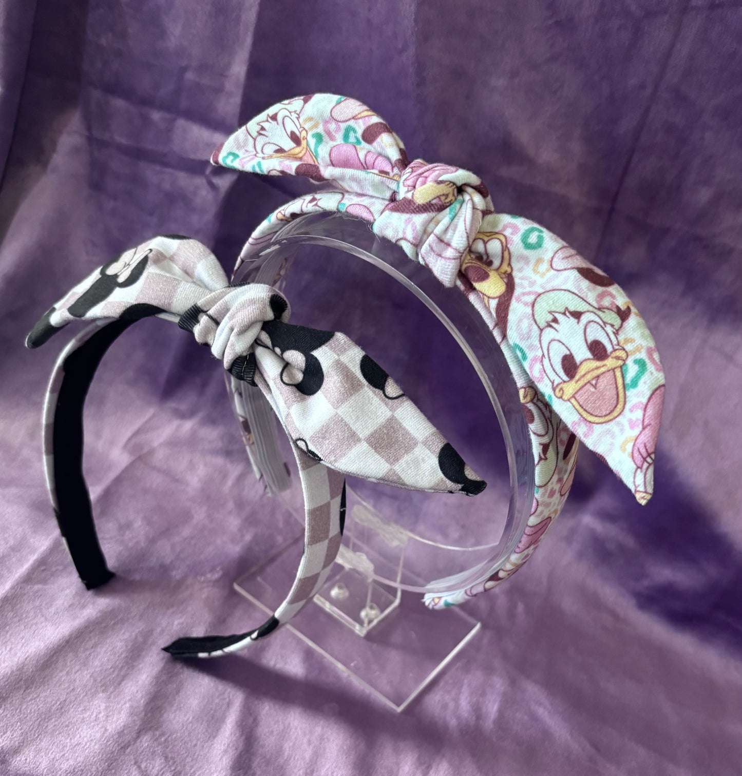 Checkered Minnie & Leopard Friends 2-Pack Bow Headband Bundle