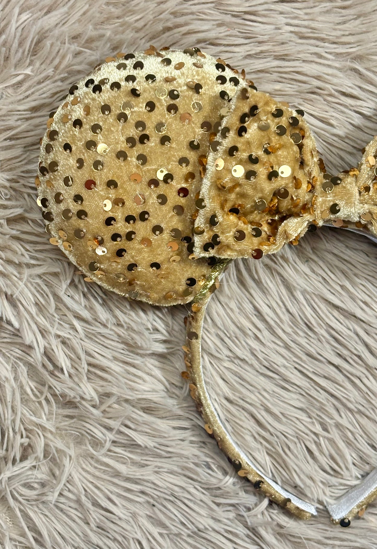 Gold Velvet Sequin Ears