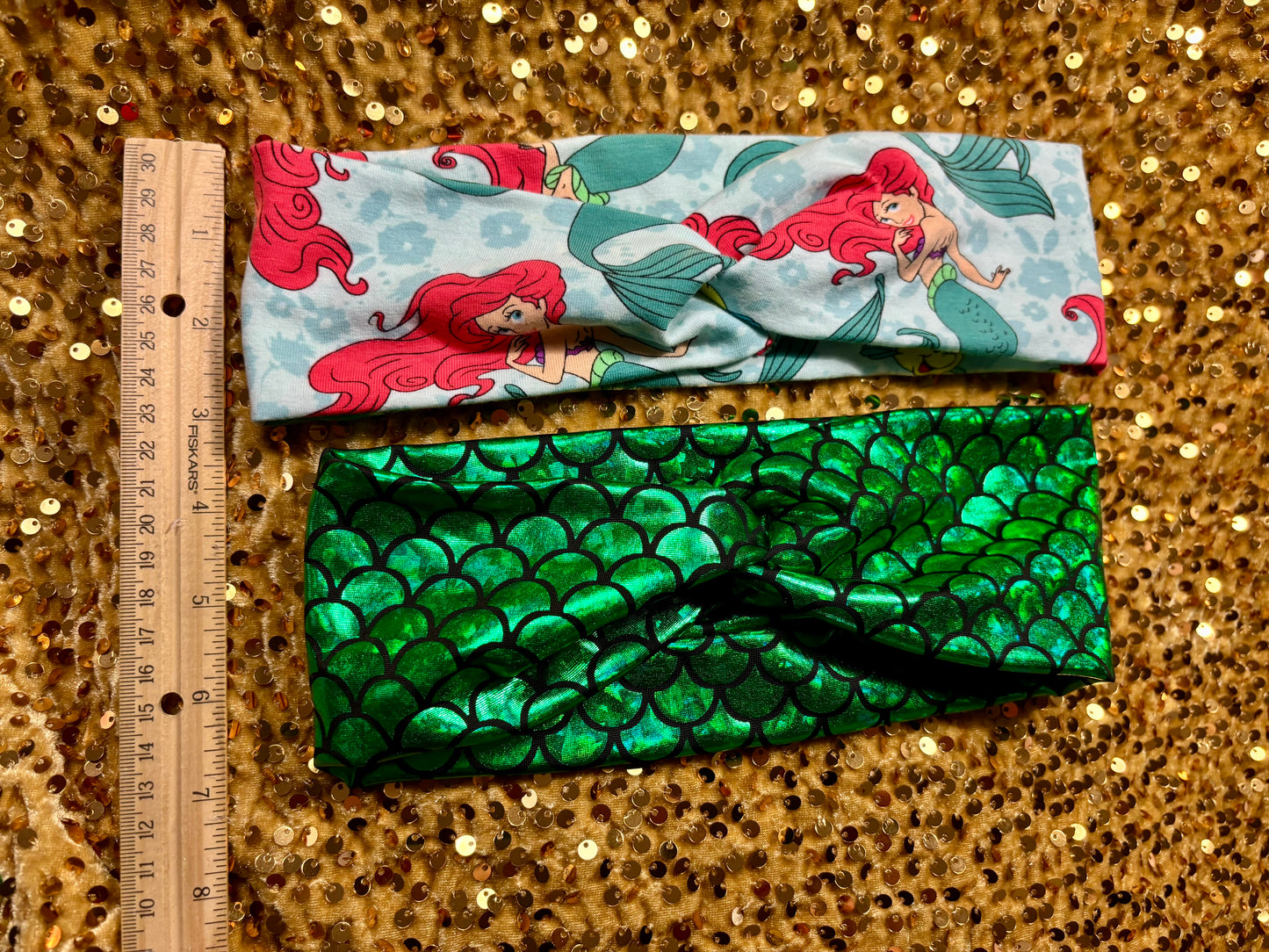 Ariel Inspired Mermaid Hair Bundle | 5-Piece Headwrap & Headband Set | Handmade & Ready to Ship