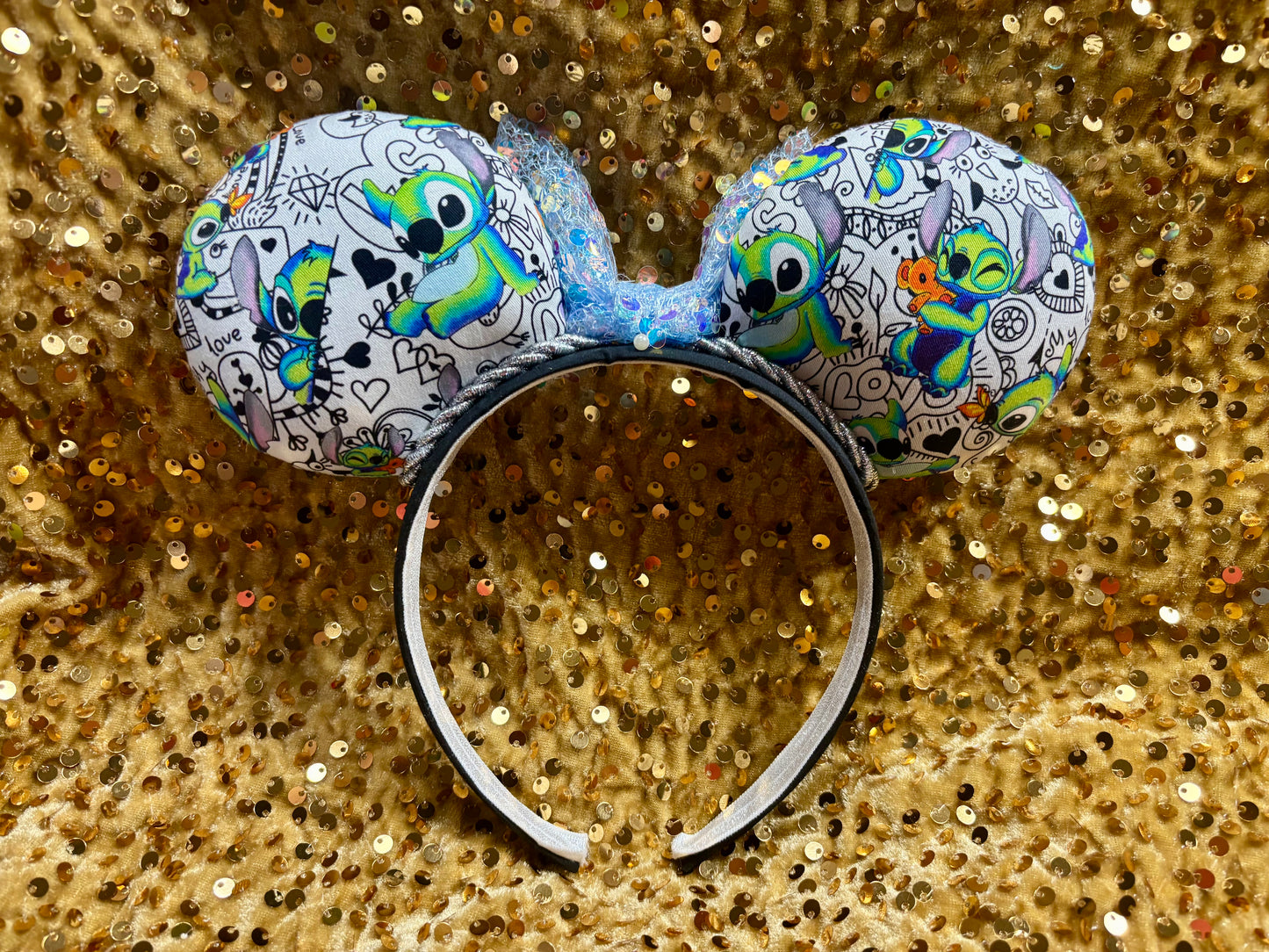 Neon Stitch Mouse Ears – Handmade Disney-Inspired Headband