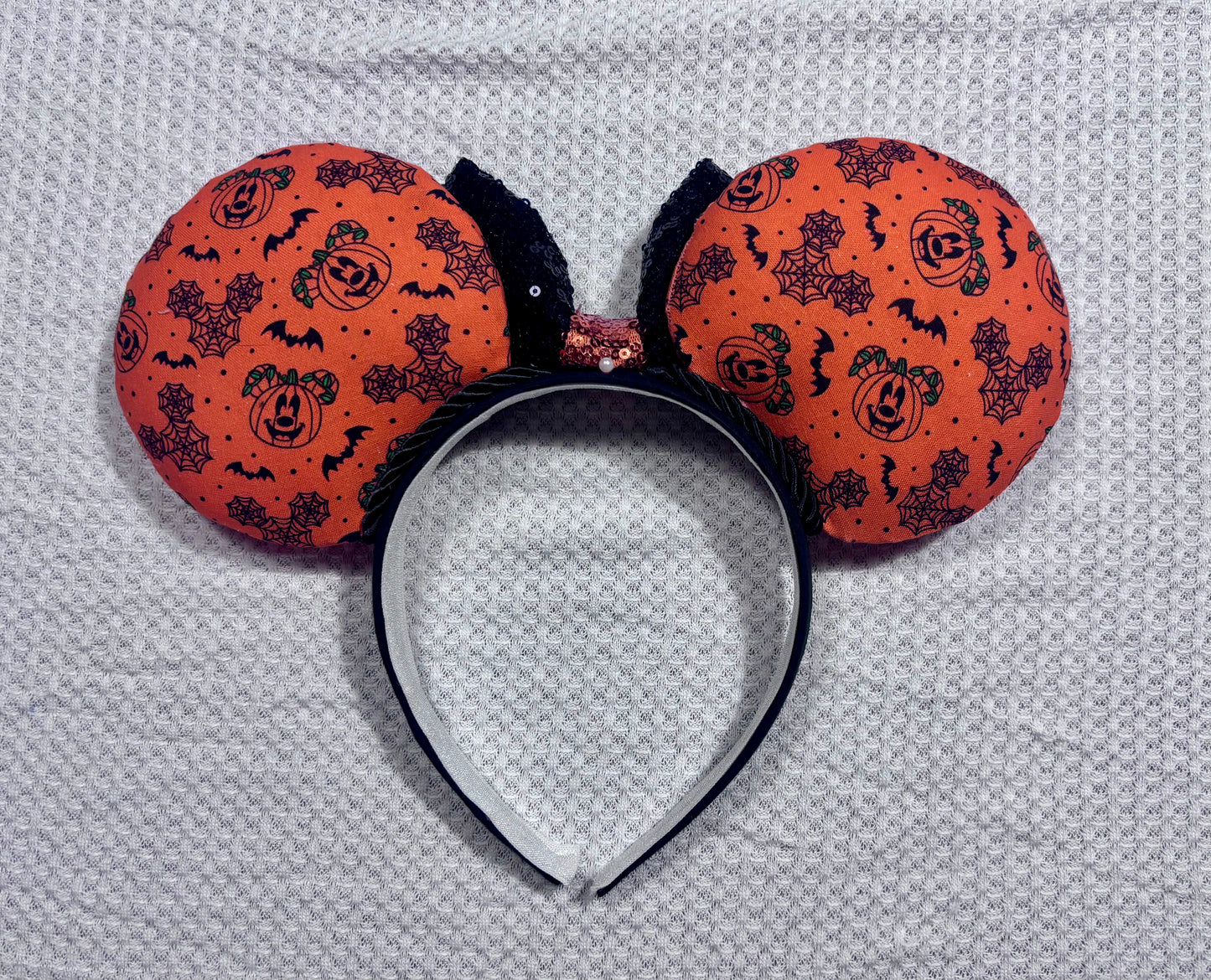 Back side of mouse ears with same fabric as the front.