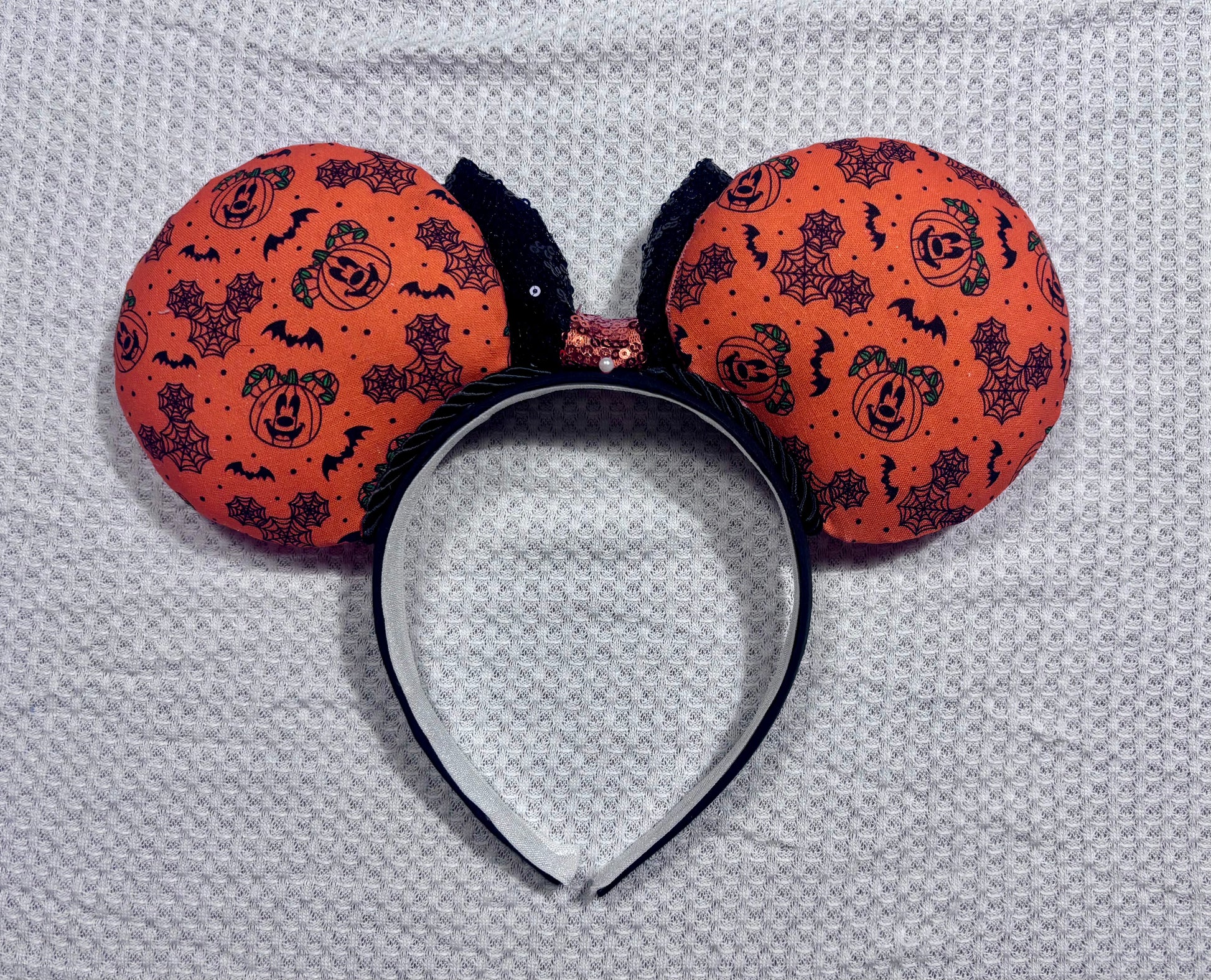 Back side of mouse ears with same fabric as the front.