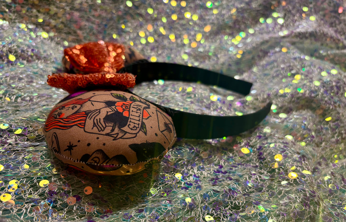 Owens Sisters Mouse Ears | Practically Magical Halloween Headband with Sequin Bow