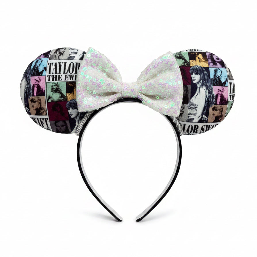 The Eras Ears — Handmade Mouse Ear Headband | Eras-Inspired Collage Fabric