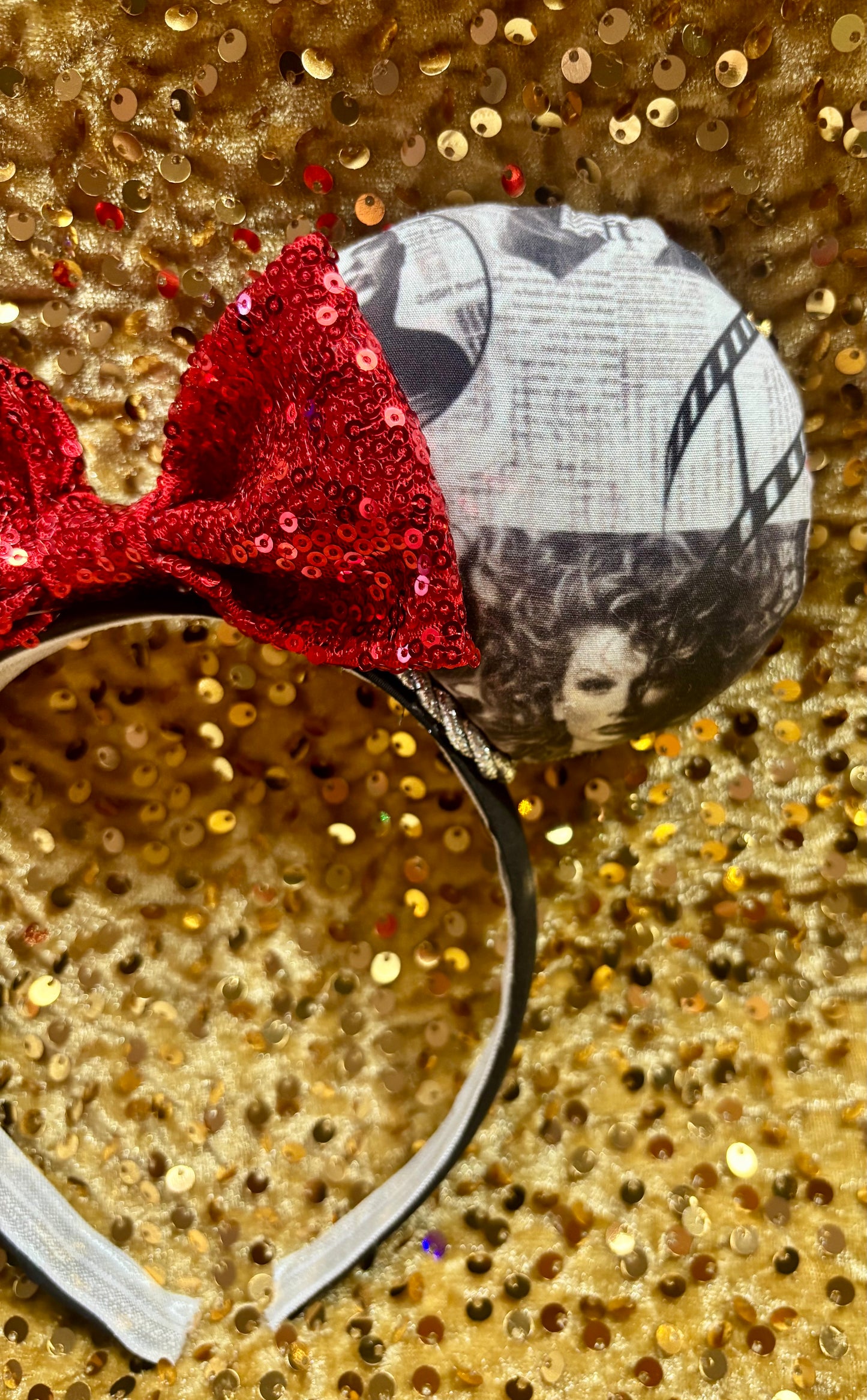 Taylor Swift So It Goes Mouse Ears – Handmade Disney-Inspired Headband with Red Sequin Bow