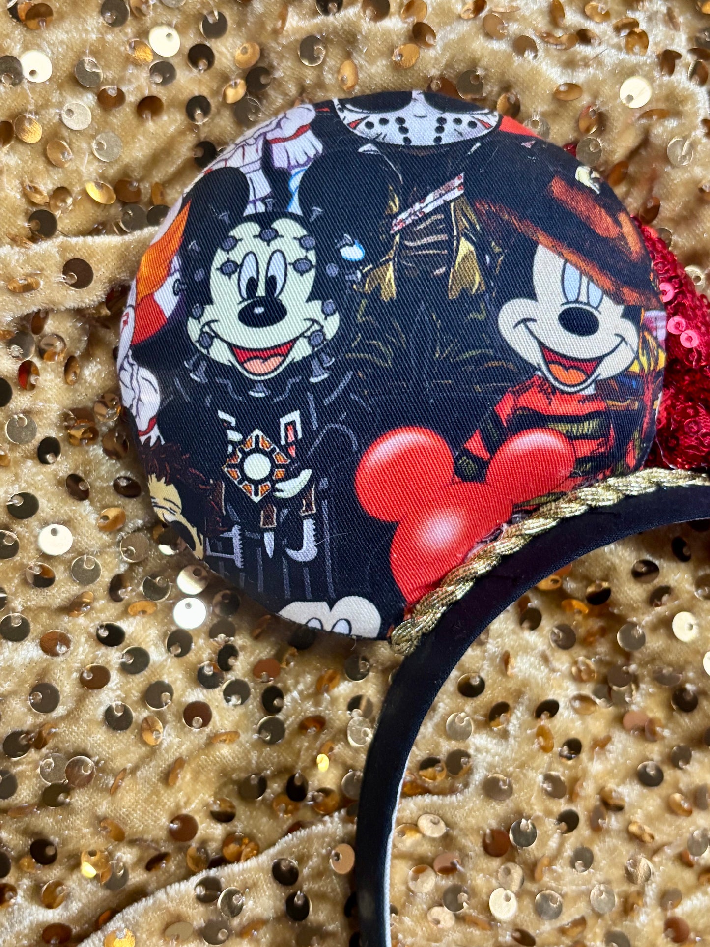 Horror Toons Mouse Ears - Halloween Villain Theme Park Headband