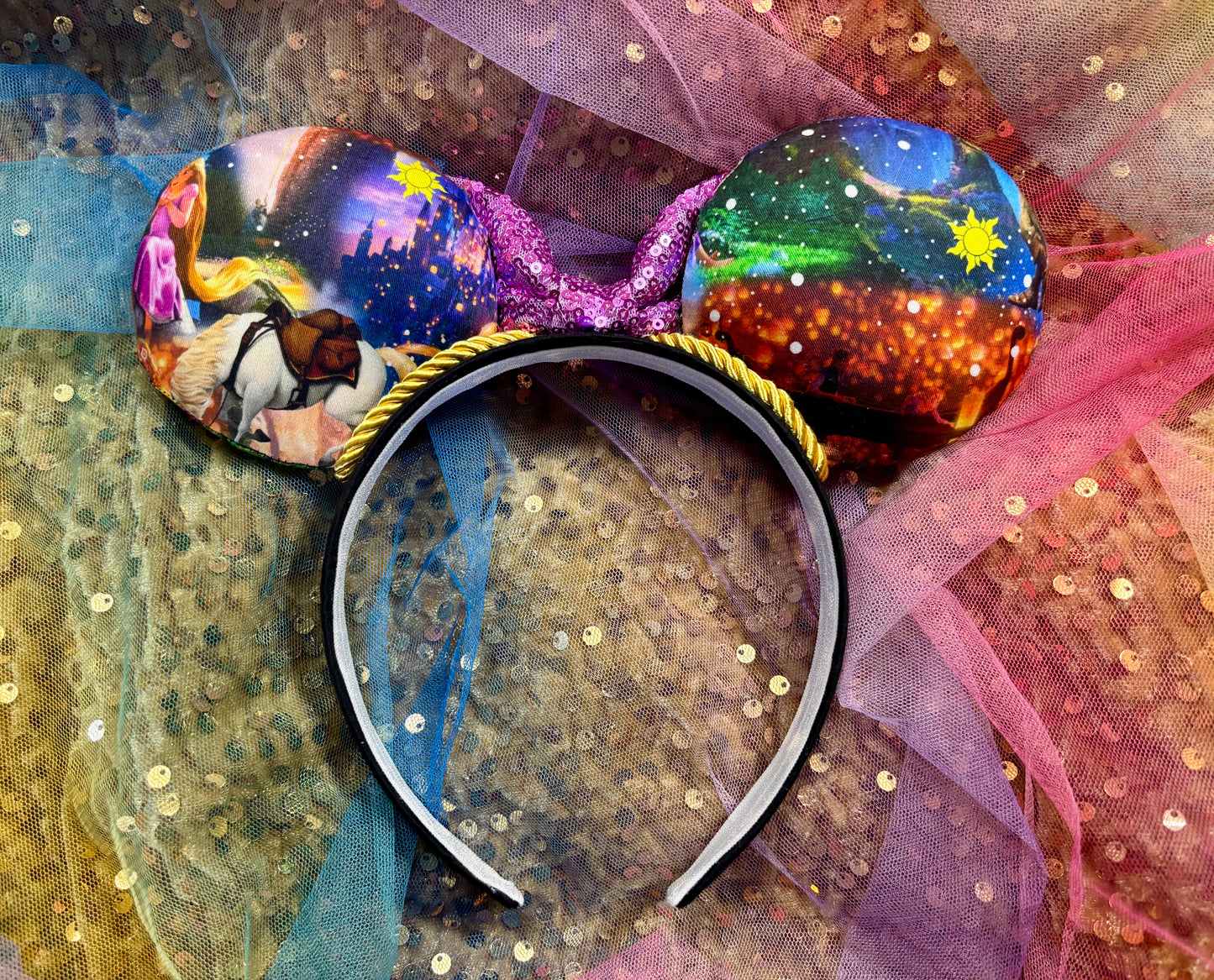 Tangled Inspired Mouse Ears - Rapunzel Purple Mickey Ears Headband