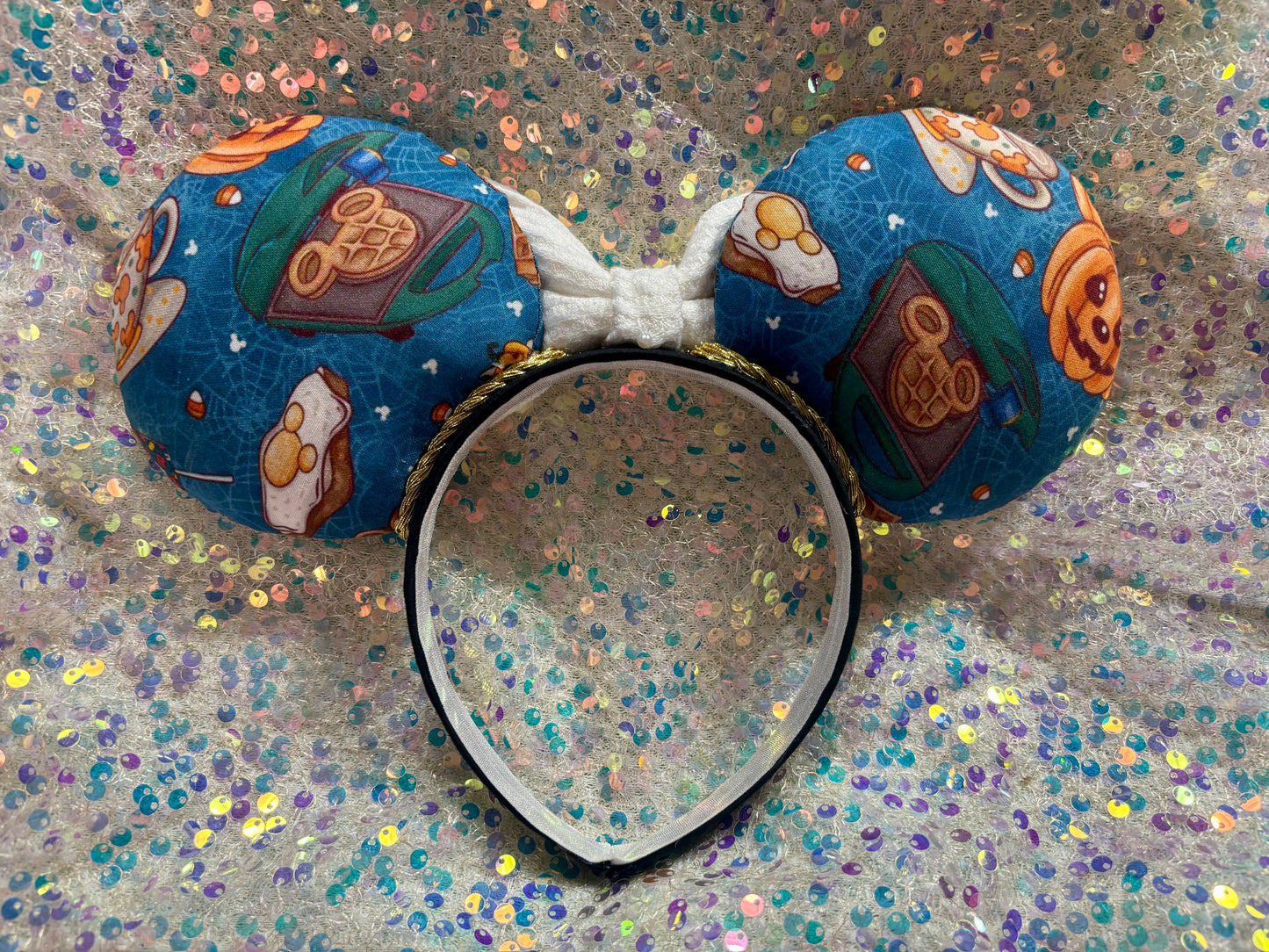 Fall Mouse Ears Headband – Handmade Pumpkin & Sequin Disney-Inspired Ears