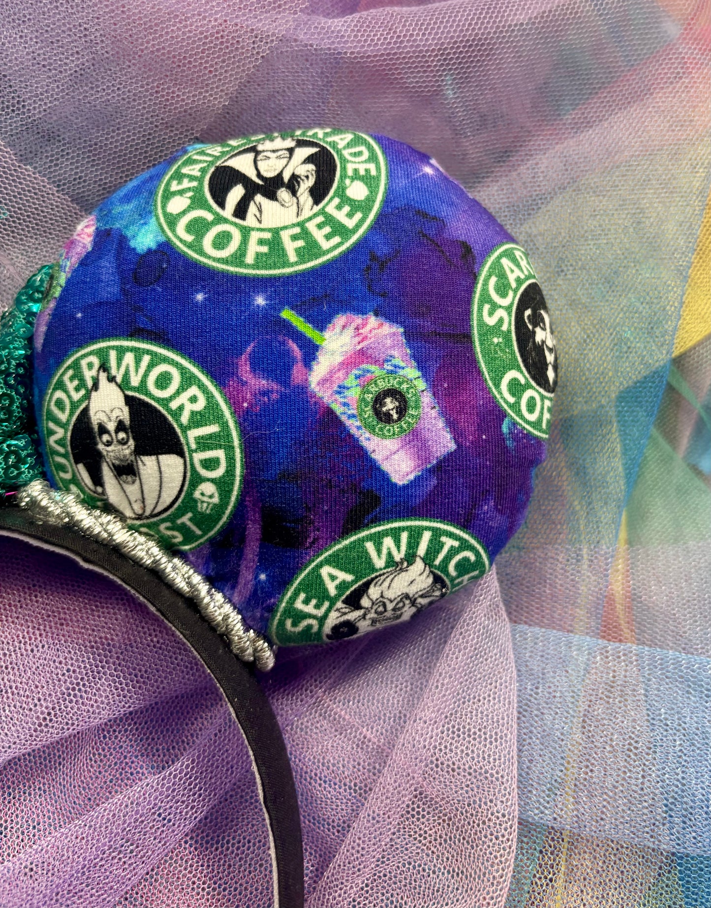 Caffeinated Villains Mouse Ears - Disney Villain Coffee Mickey Ear Headband