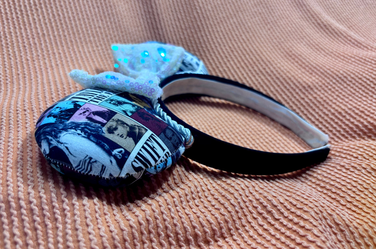 The Eras Ears — Handmade Mouse Ear Headband | Eras-Inspired Collage Fabric