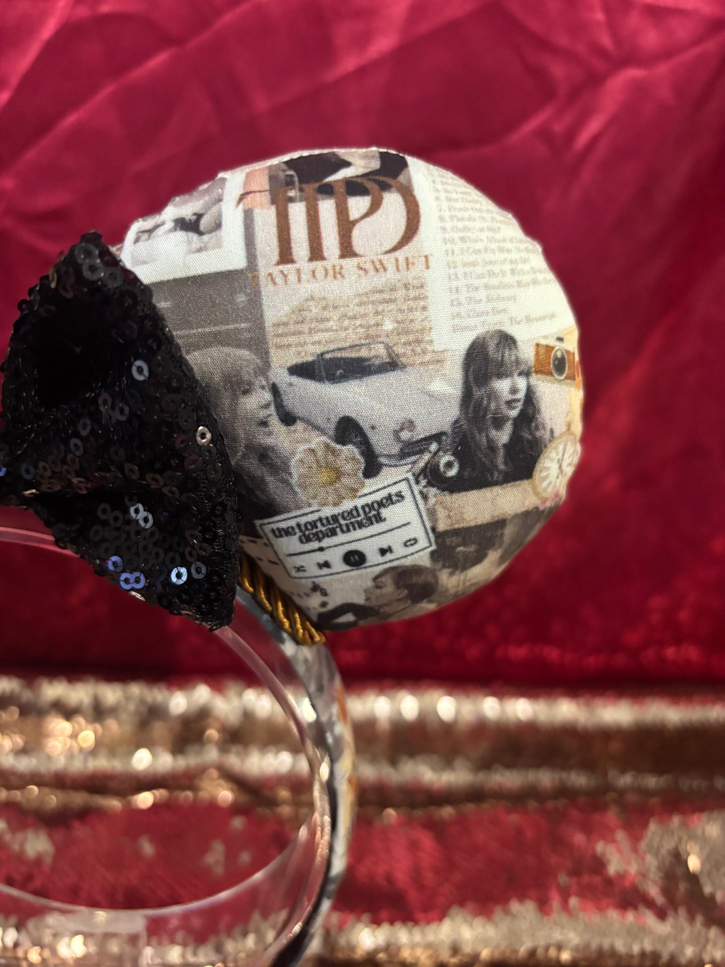 The Poet Mouse Ears - Taylor Inspired Headband with Sequin Bow