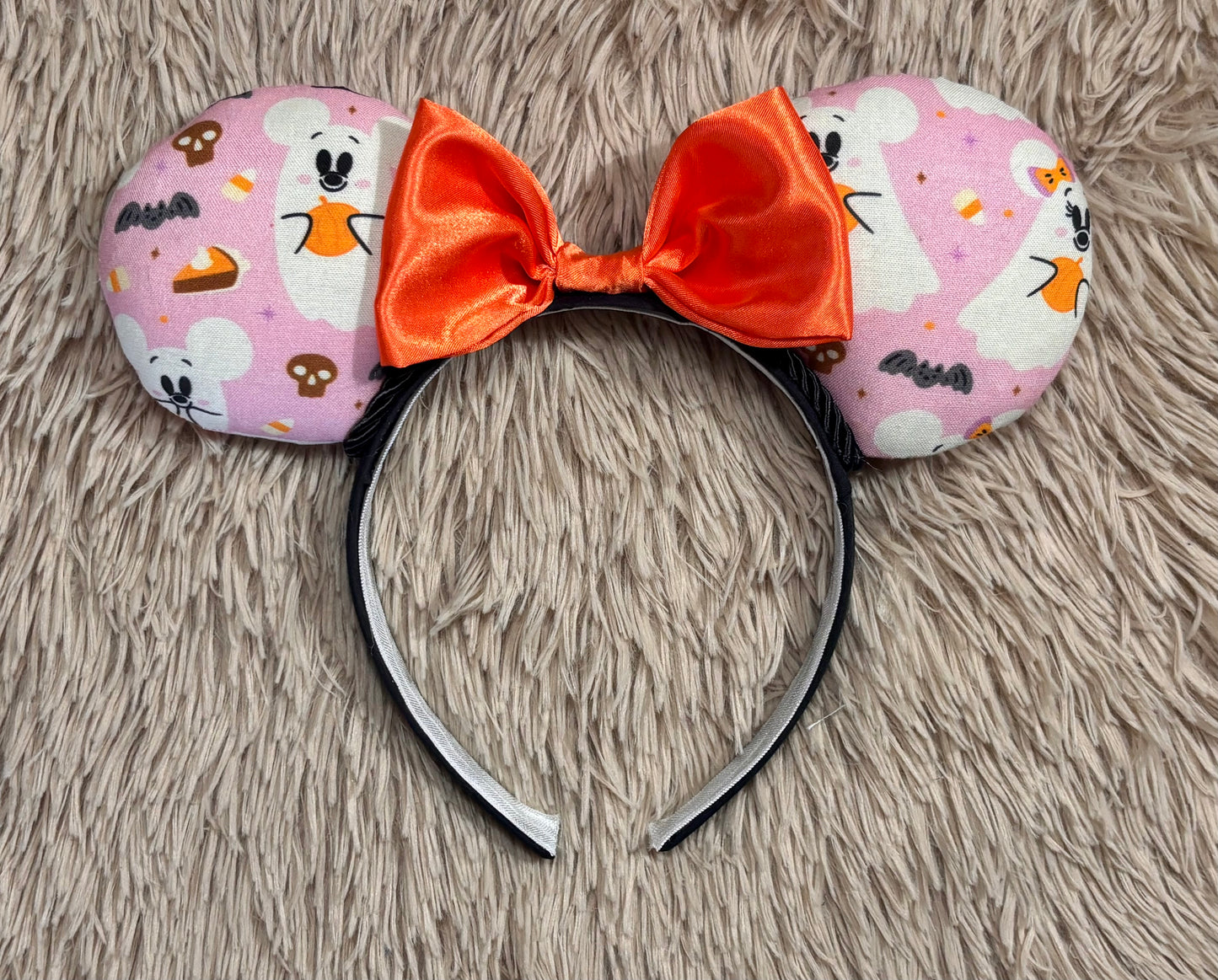 Pink Ghosts Ear Headband | Handmade Halloween Hair Accessory