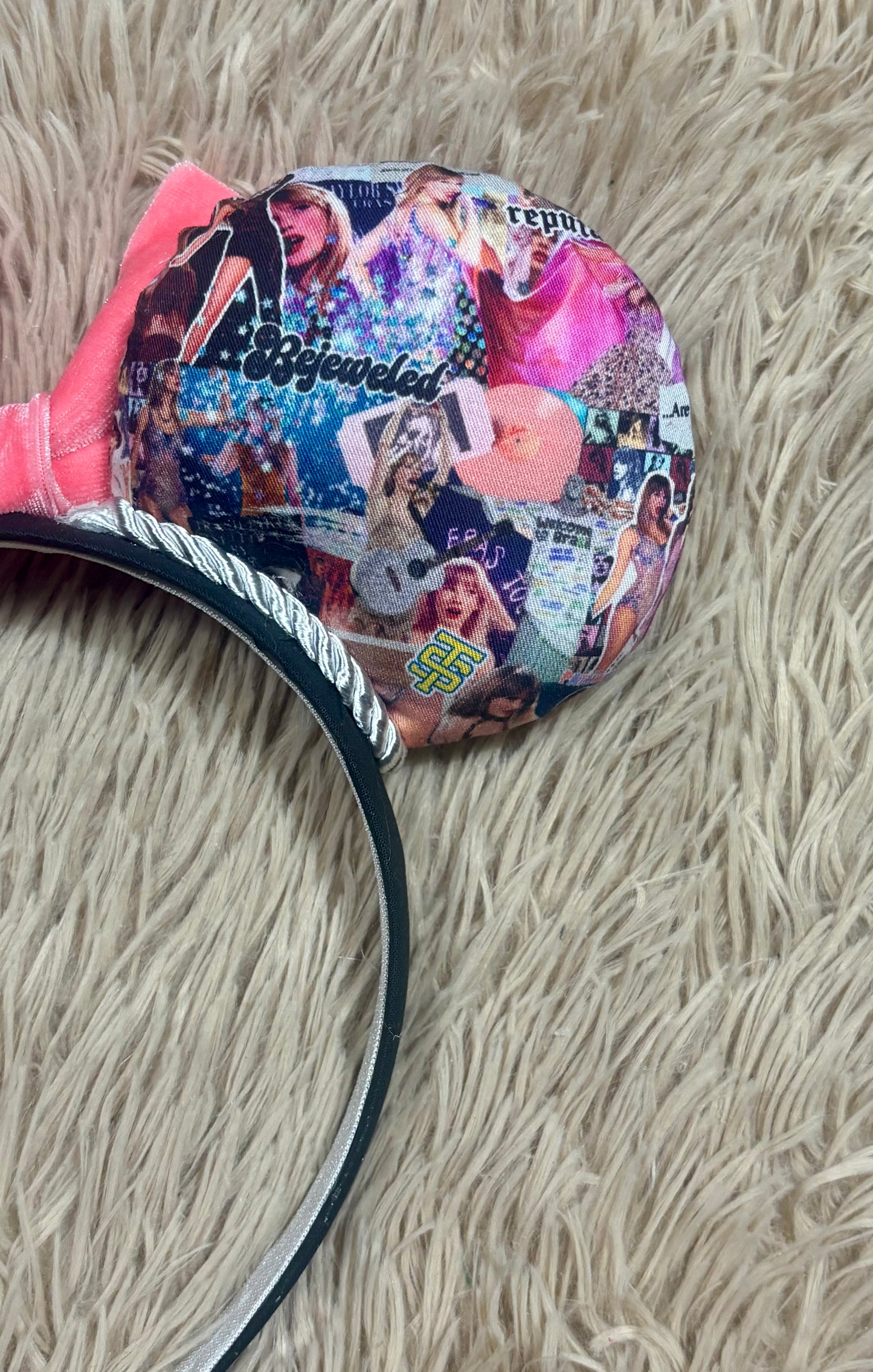 Sparkle & Shine Ear Headband – Handmade Custom Ears with soft pink Bow