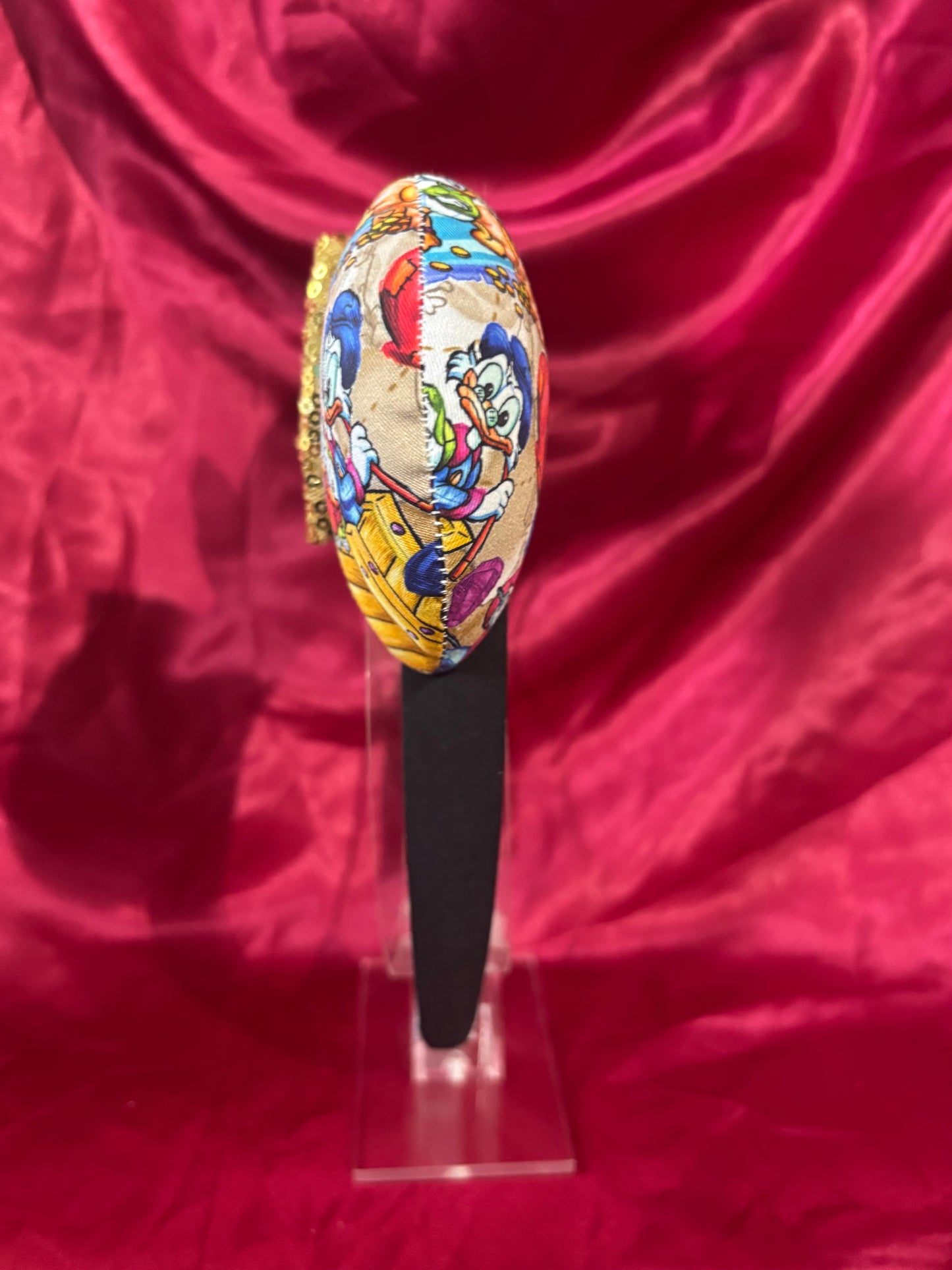 DuckTales Mouse Ears – Scrooge McDuck Inspired Handmade Disney Headband | Gold Sequin Bow