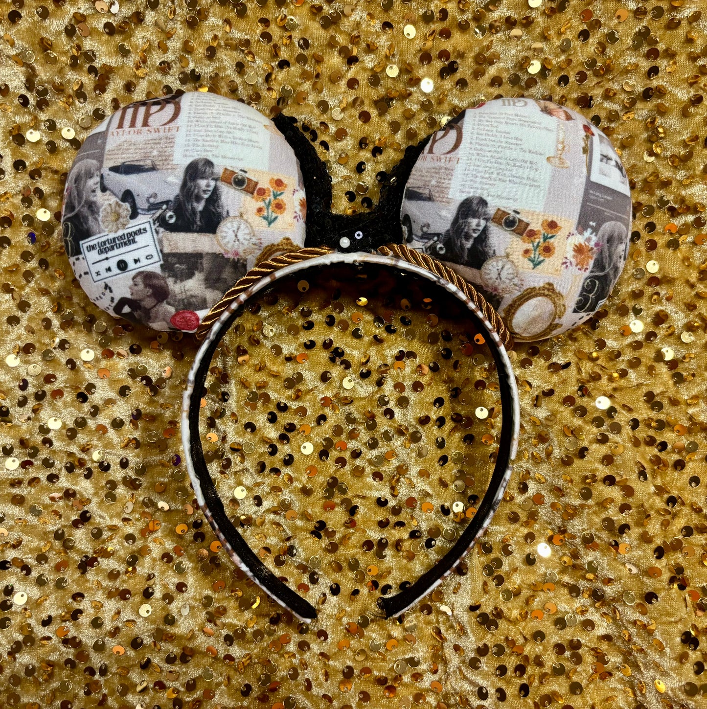 The Poet Mouse Ears - Taylor Inspired Headband with Sequin Bow