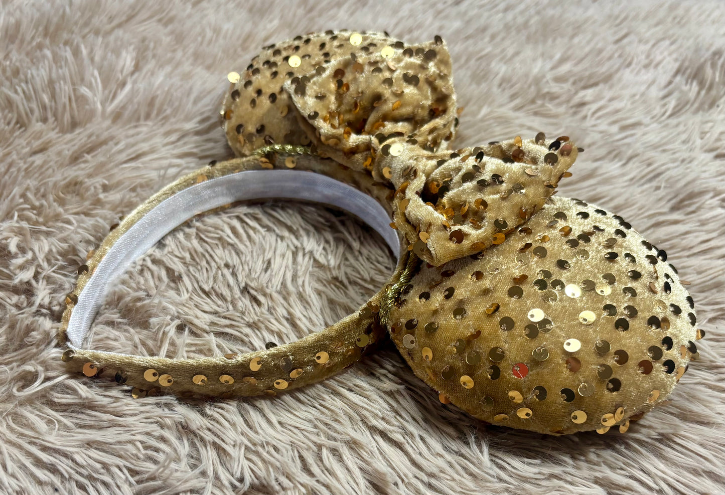 Gold Velvet Sequin Ears
