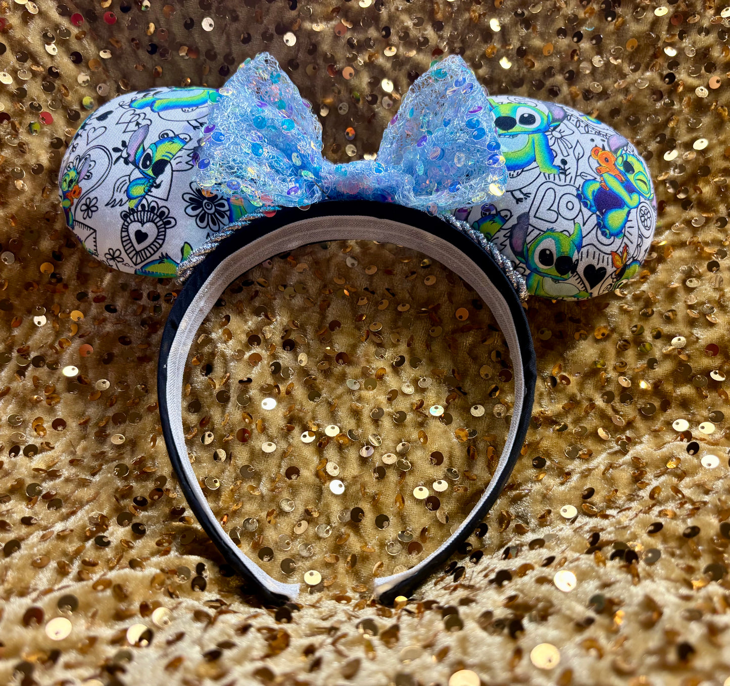 Neon Stitch Mouse Ears – Handmade Disney-Inspired Headband