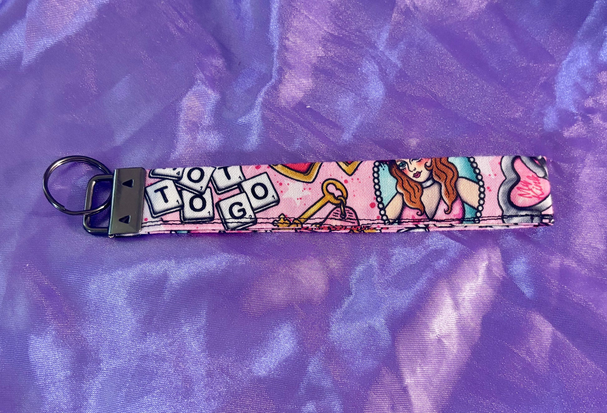 back view of the keychain. Handmade and ready to ship.