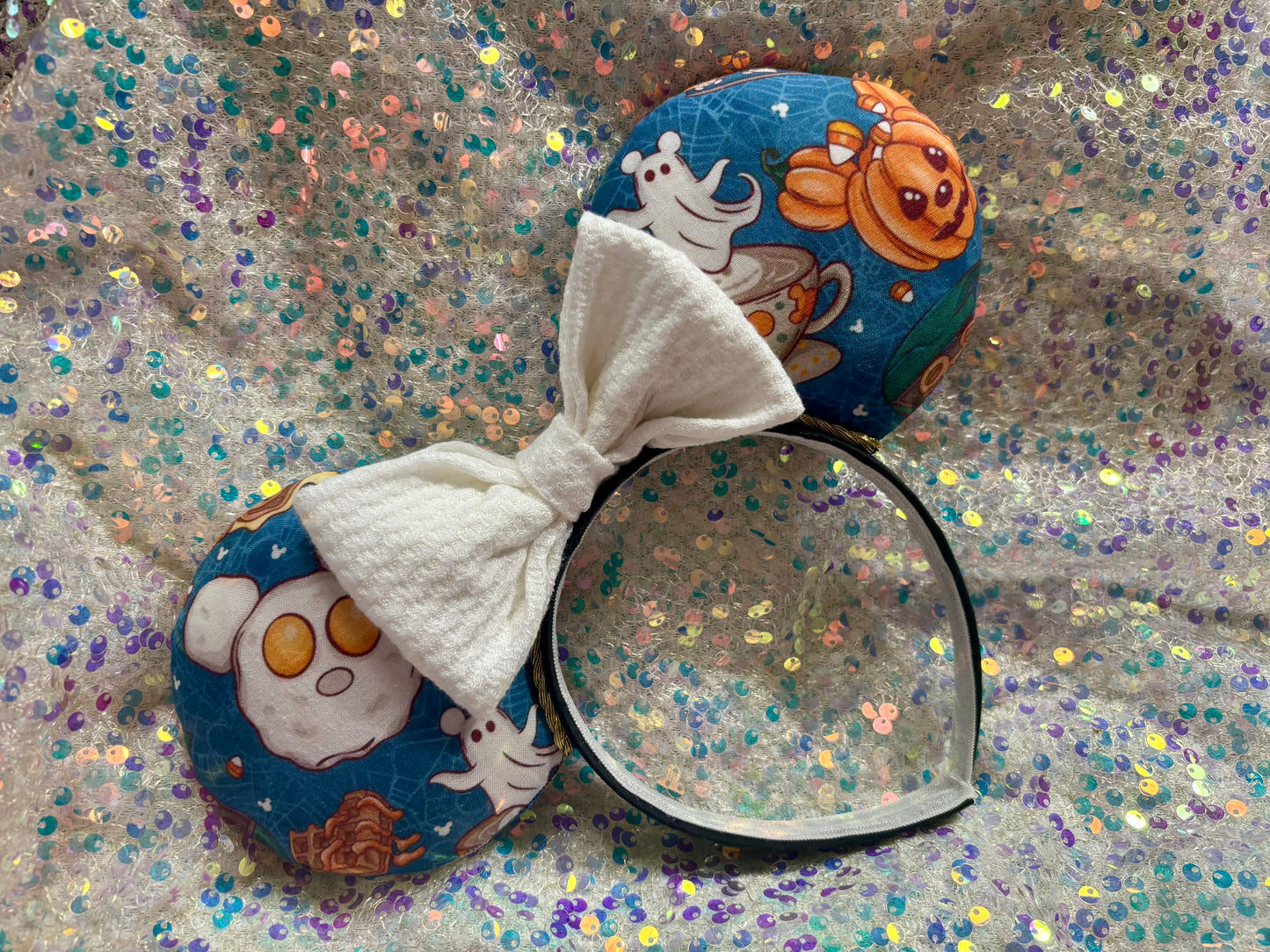 Fall Mouse Ears Headband – Handmade Pumpkin & Sequin Disney-Inspired Ears