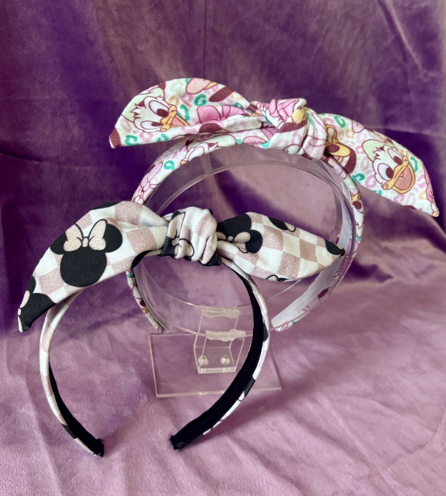 Checkered Minnie & Leopard Friends 2-Pack Bow Headband Bundle