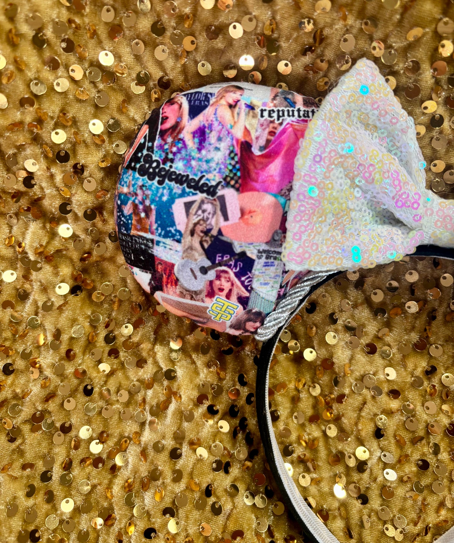Bejeweled Mouse Ears Headband | Taylor Swift Inspired | Sparkly Swiftie Theme Park Ears | Ready to Ship