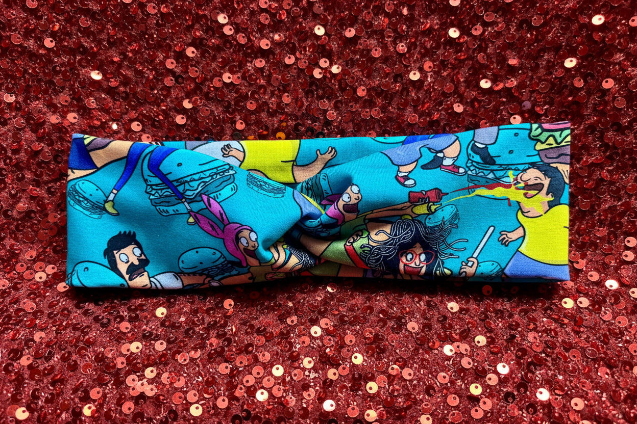 Bob's Burgers Hair Bow & Headwrap Bundle | Belcher Family Inspired | Handmade & Ready to Ship