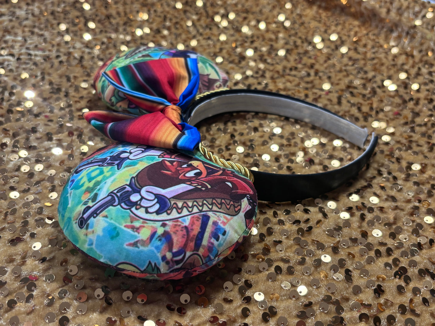 View of the headband from the other side. Handmade and ready to ship.