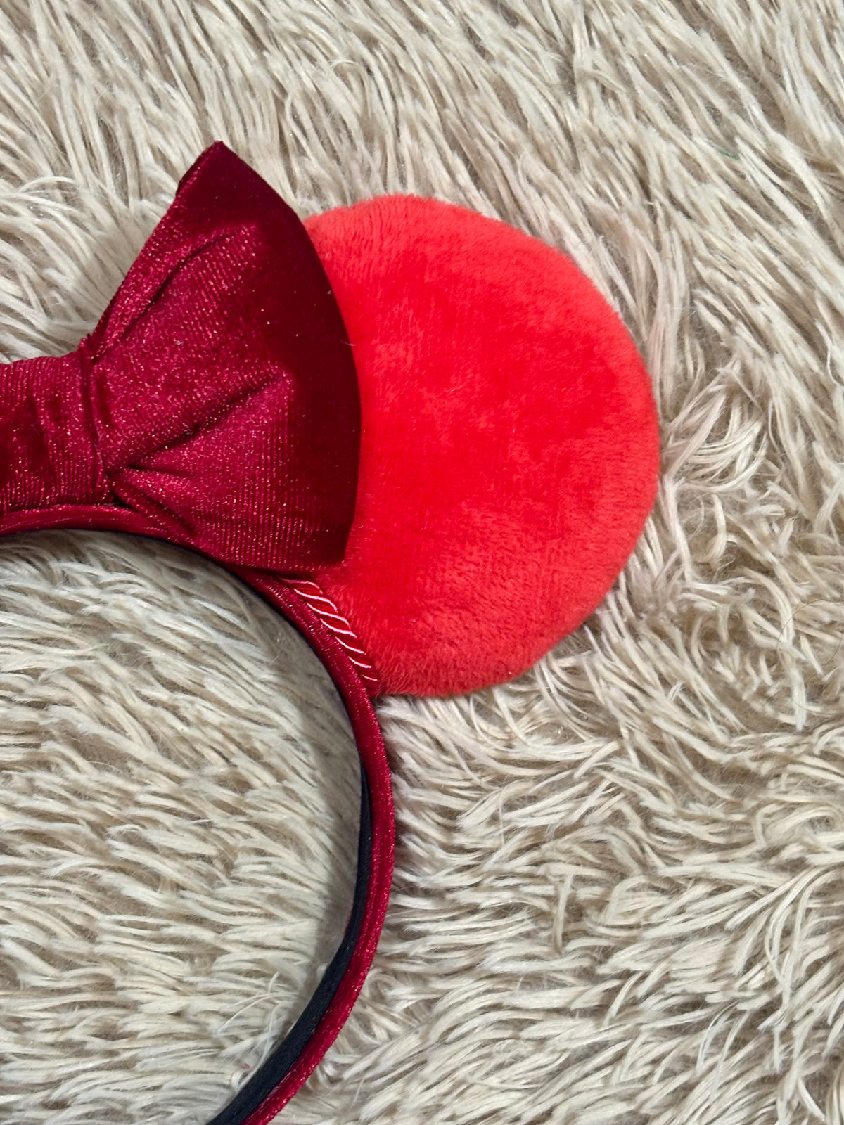Red Plush Ear Headband