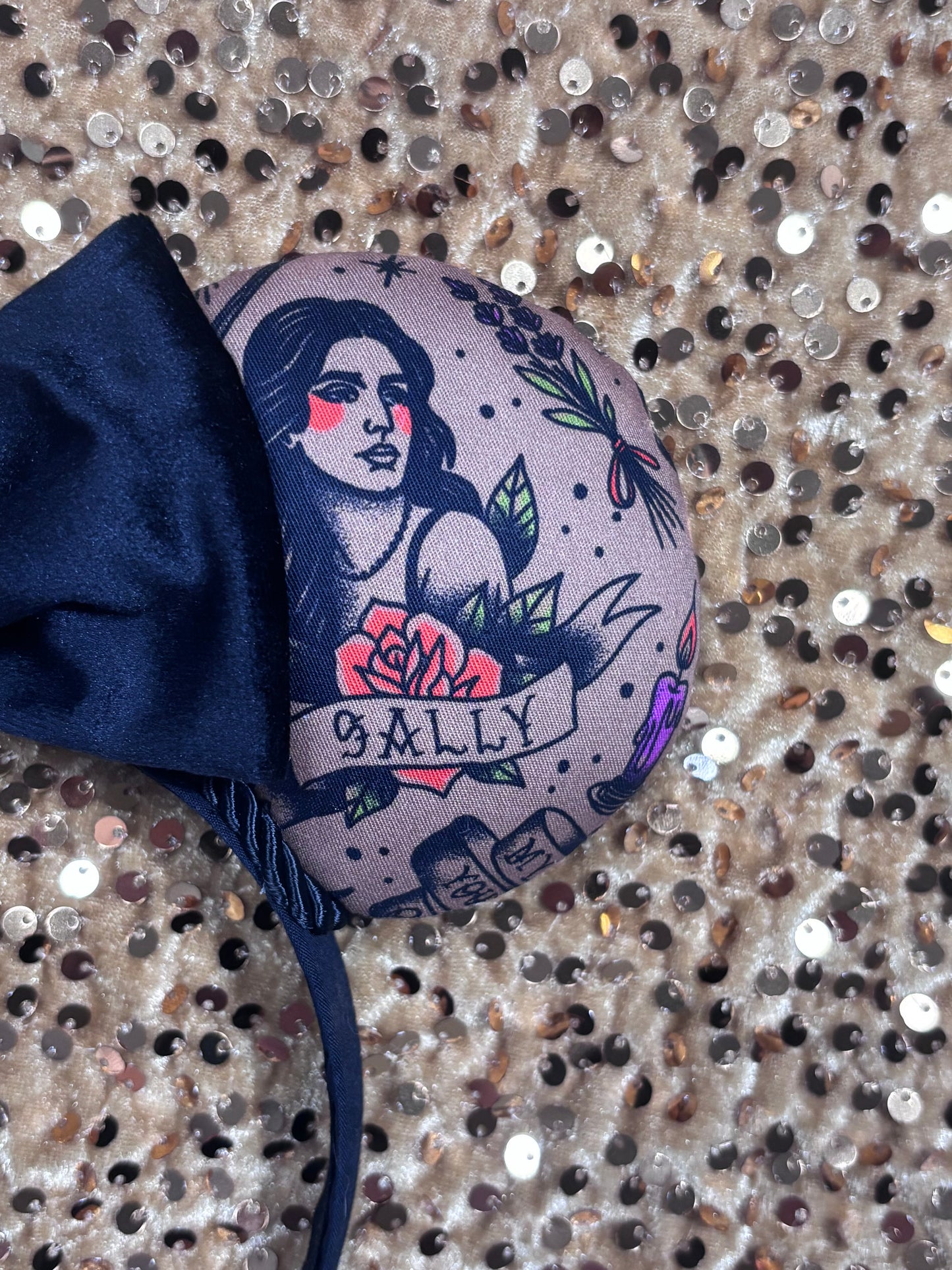 The other front side ear that has Sally on it. Made and ready to ship.
