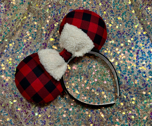 Buffalo Plaid Mouse Ears – Handmade Disney Headband