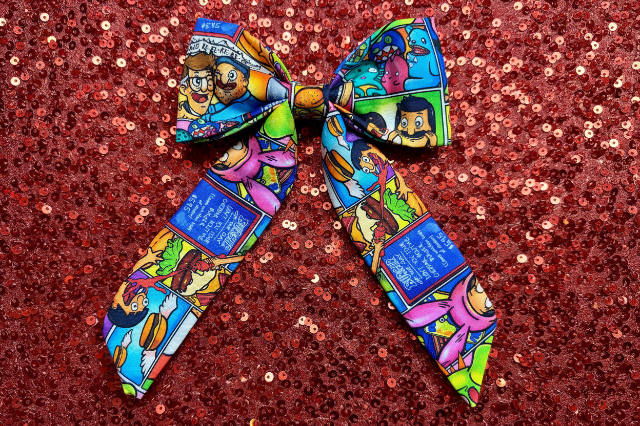 Bob's Burgers Hair Bow & Headwrap Bundle | Belcher Family Inspired | Handmade & Ready to Ship