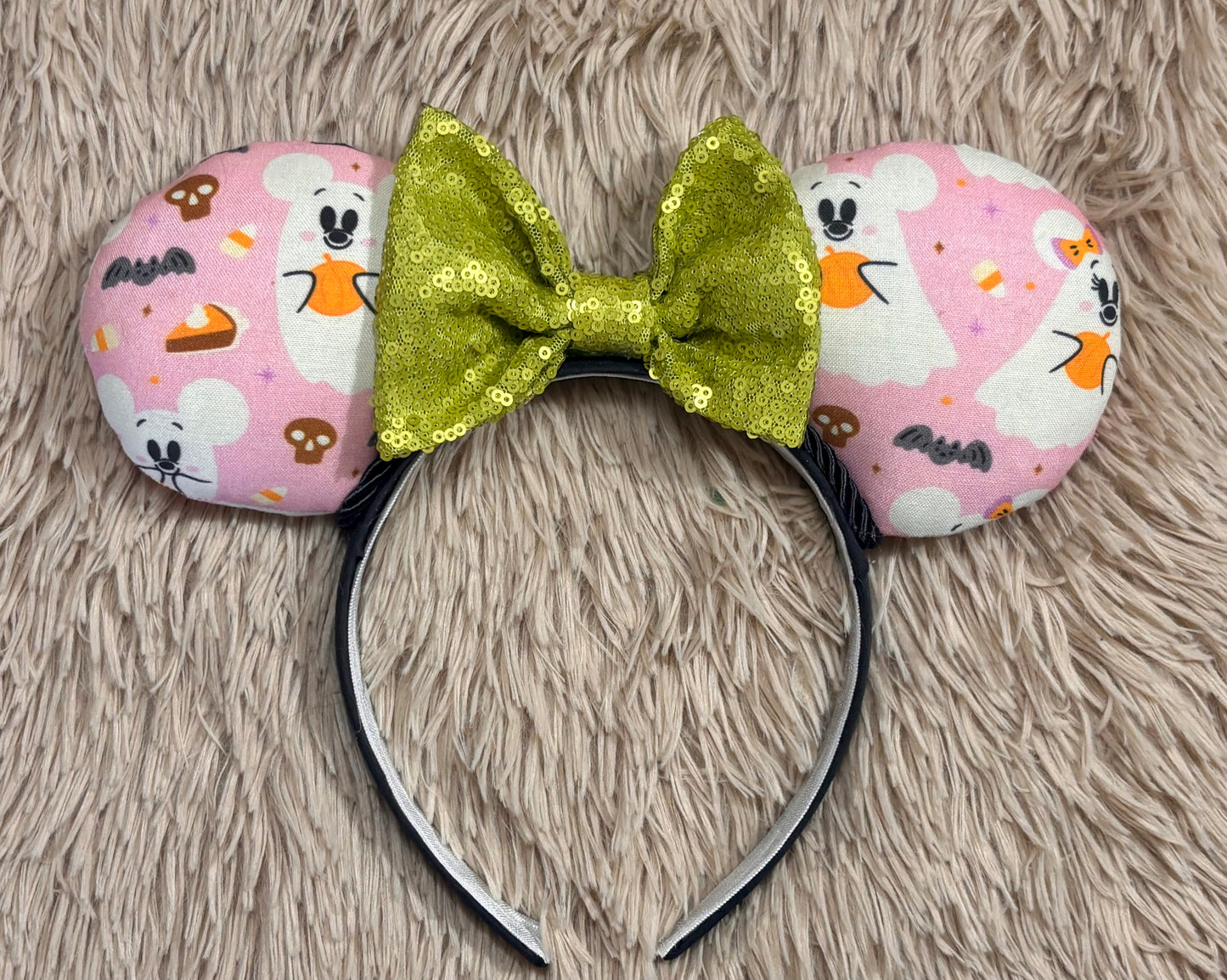 Pink Ghosts Ear Headband | Handmade Halloween Hair Accessory