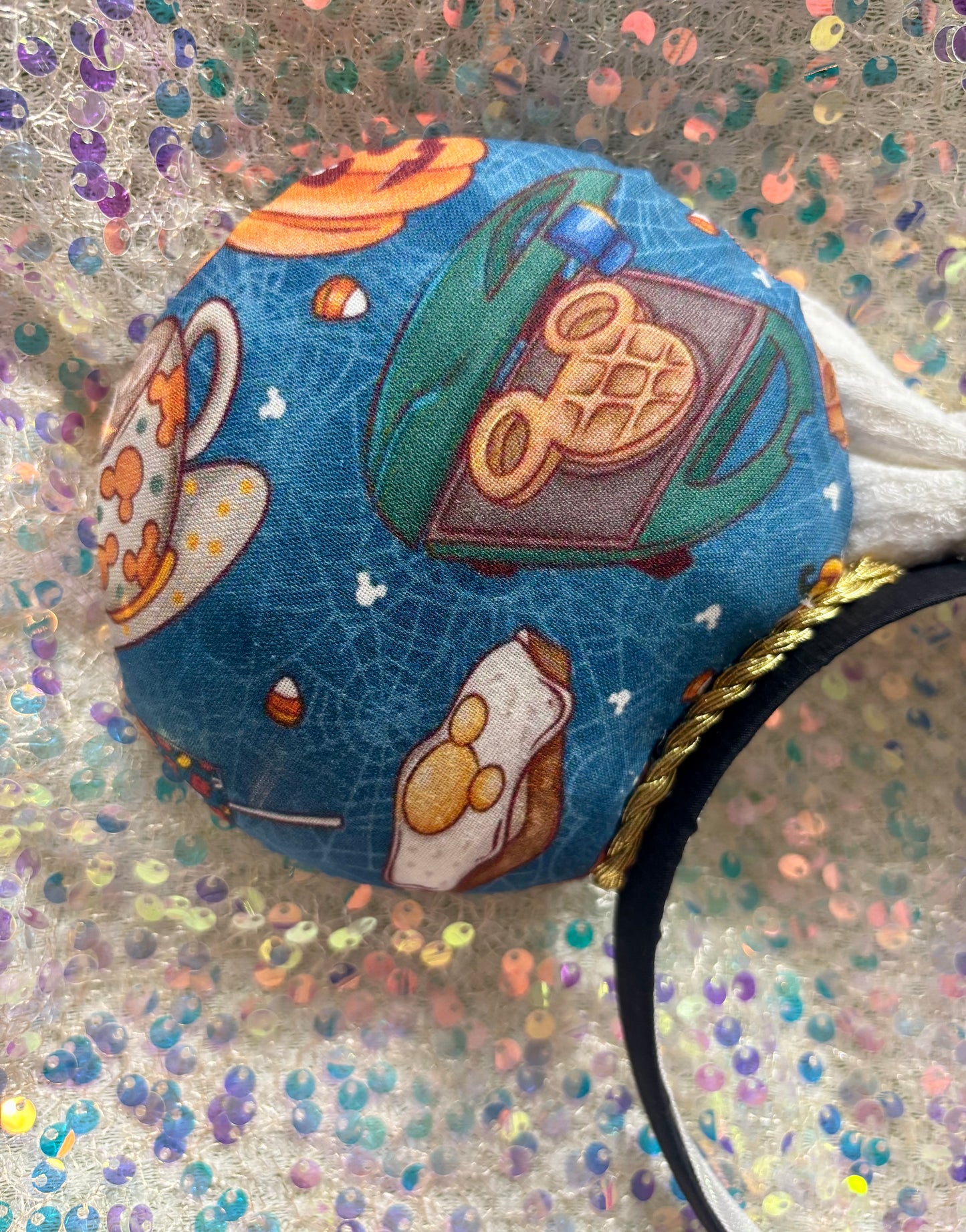 Fall Mouse Ears Headband – Handmade Pumpkin & Sequin Disney-Inspired Ears