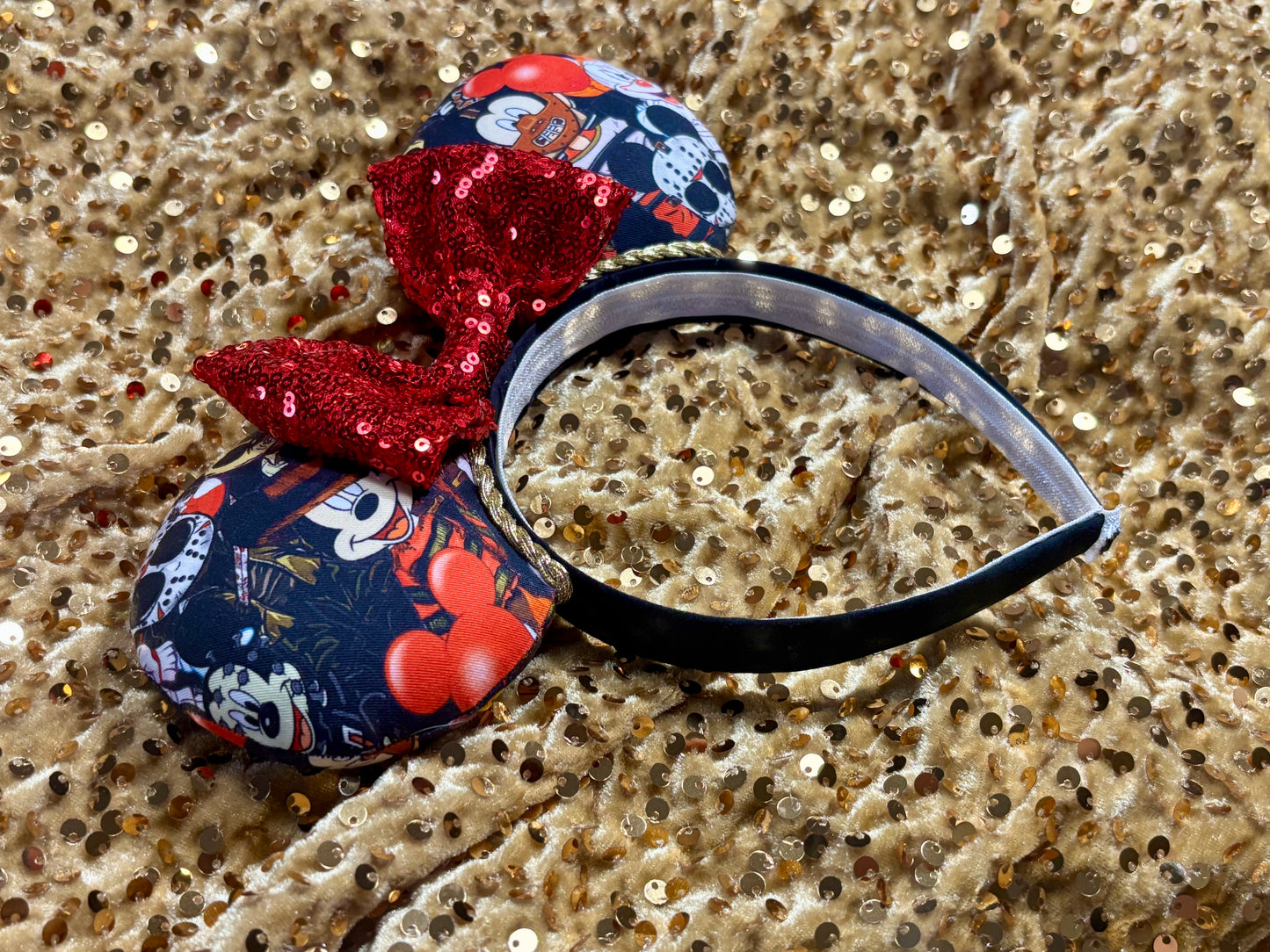 Horror Toons Mouse Ears - Halloween Villain Theme Park Headband