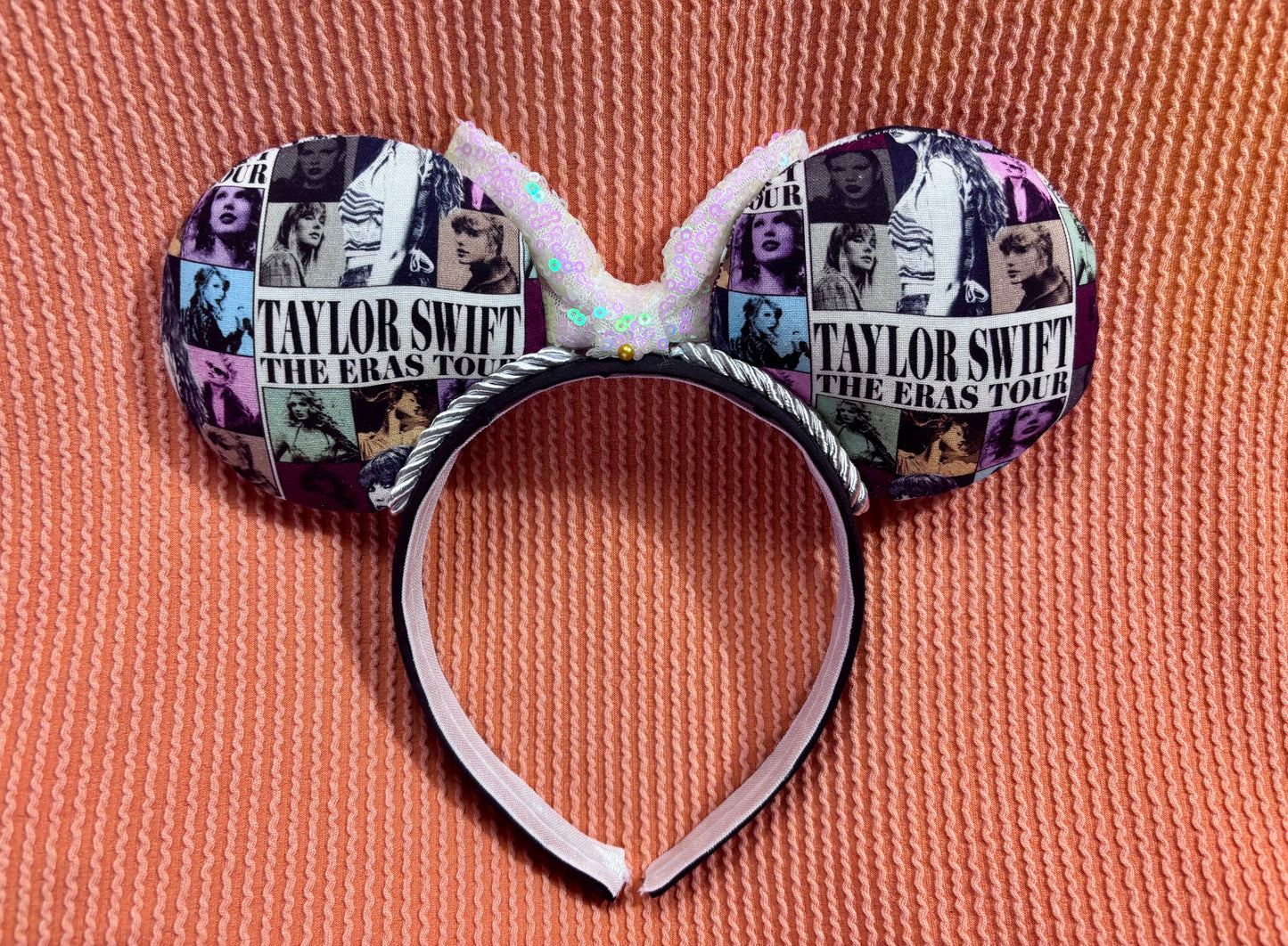 The Eras Ears — Handmade Mouse Ear Headband | Eras-Inspired Collage Fabric