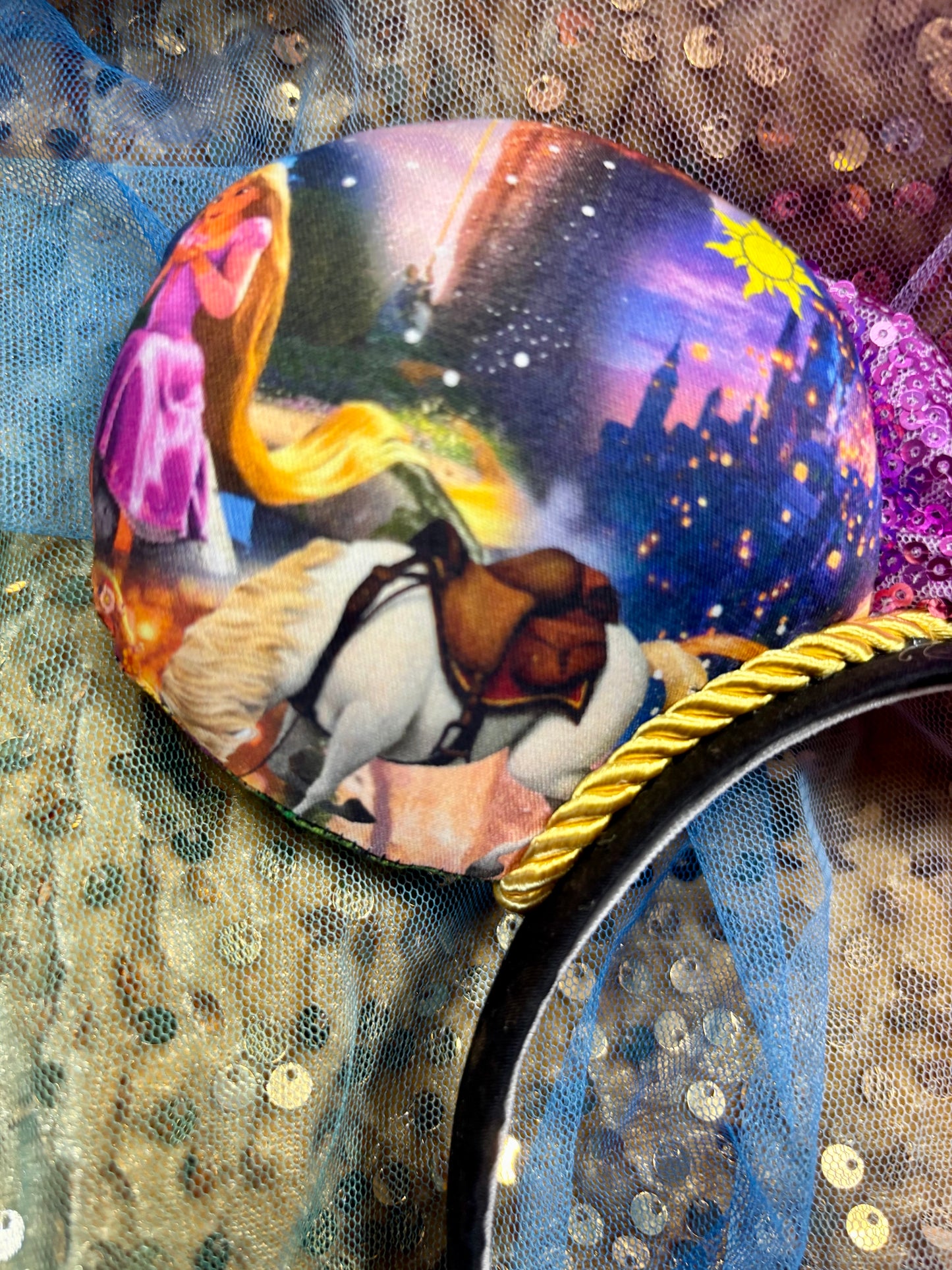 Tangled Inspired Mouse Ears - Rapunzel Purple Mickey Ears Headband